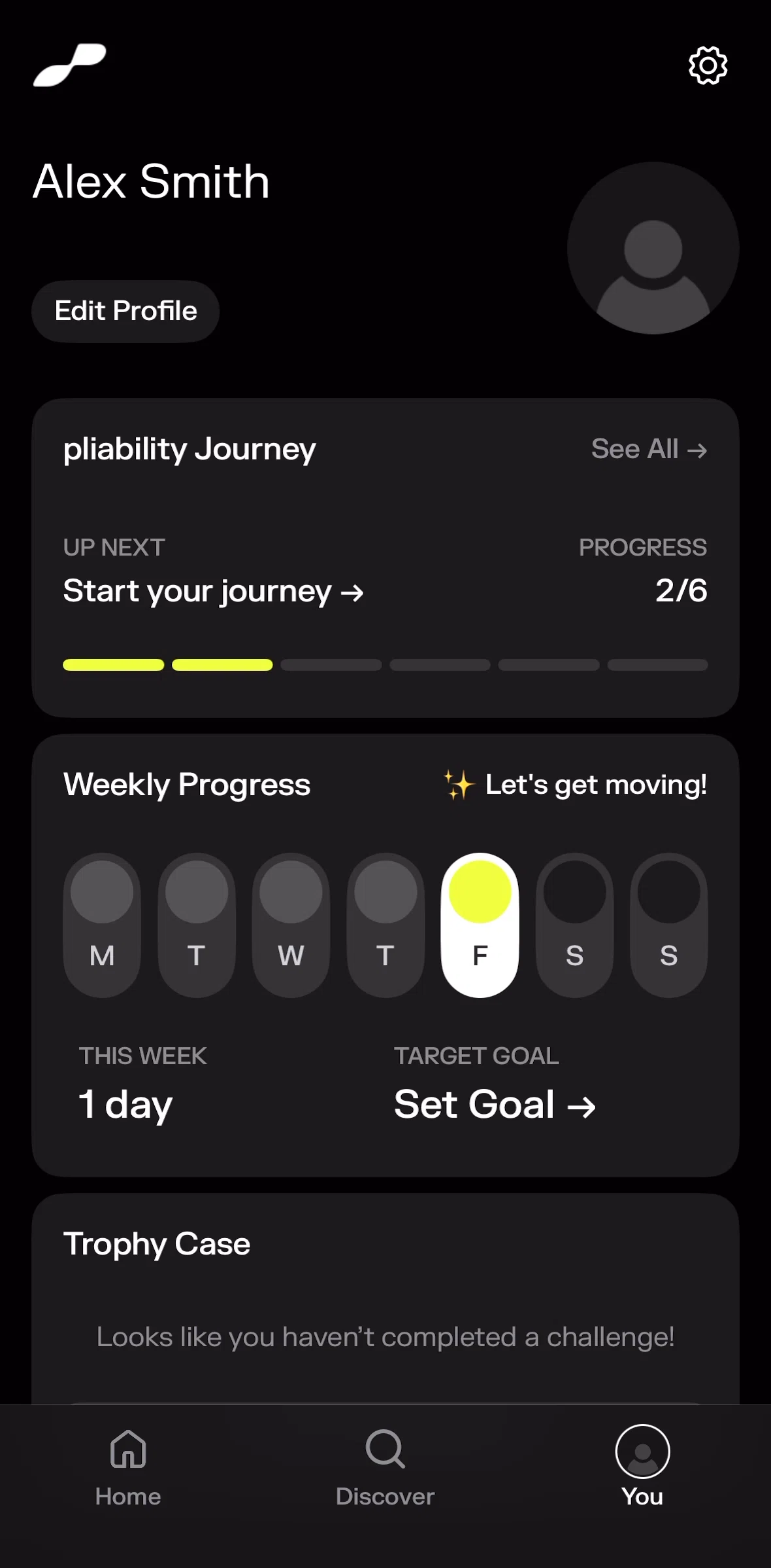 pliability Screen screen in the Settings flow