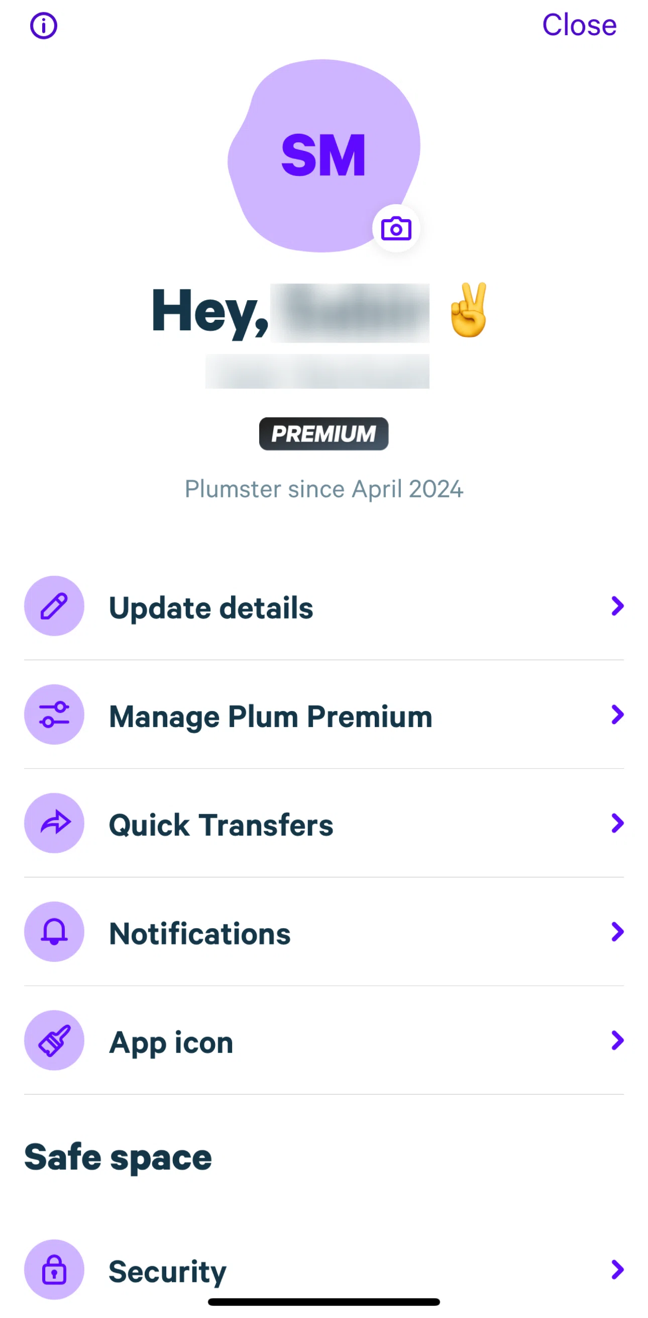 Plum Screen screen in the Changing app icon flow