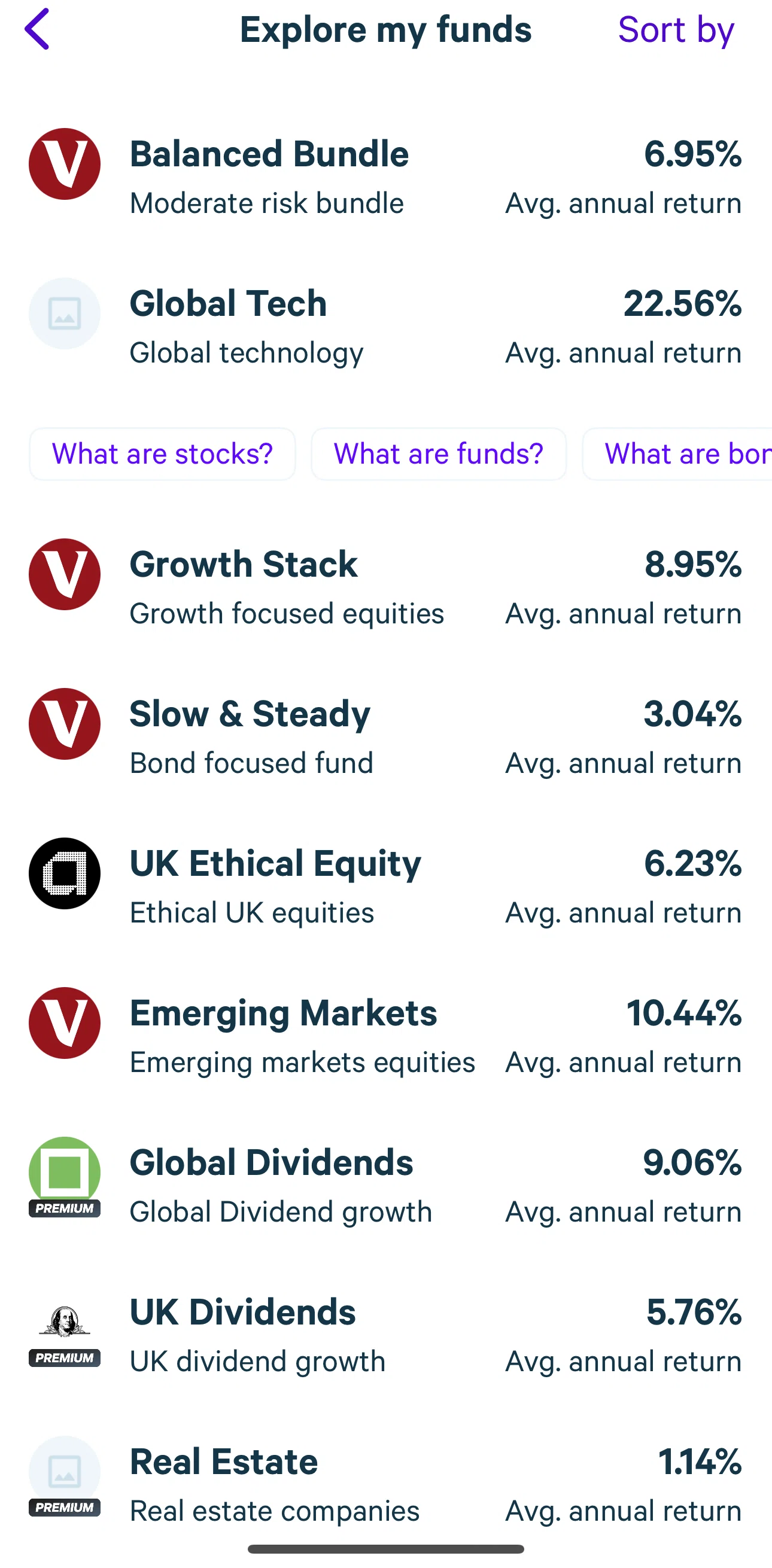 Plum Screen screen in the Fund detail flow