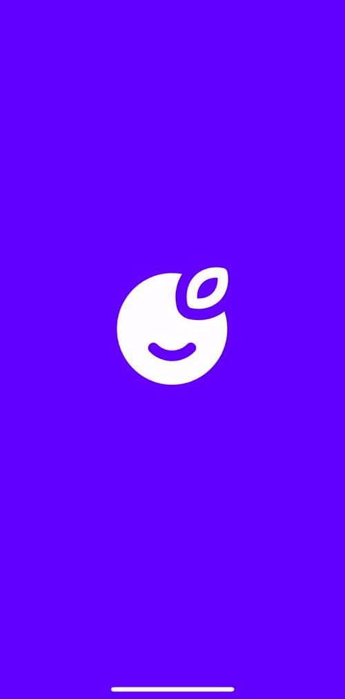 Plum Splash screen screen in the Onboarding flow