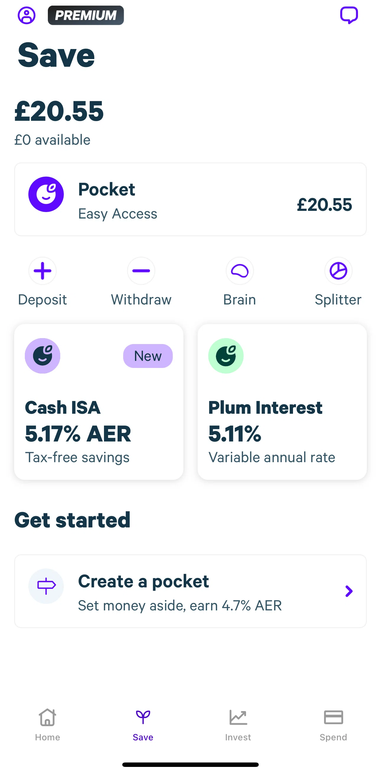 Plum Screen screen in the Plum interest flow