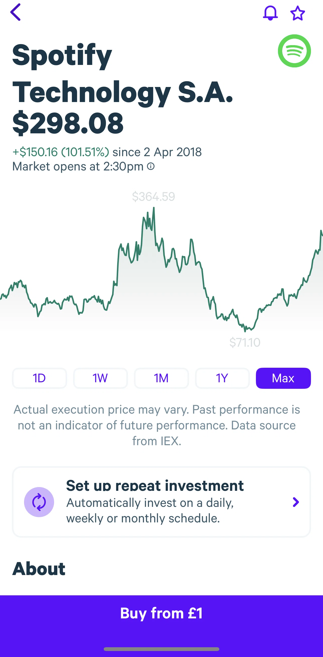 Plum Screen screen in the Setting up an investment account flow