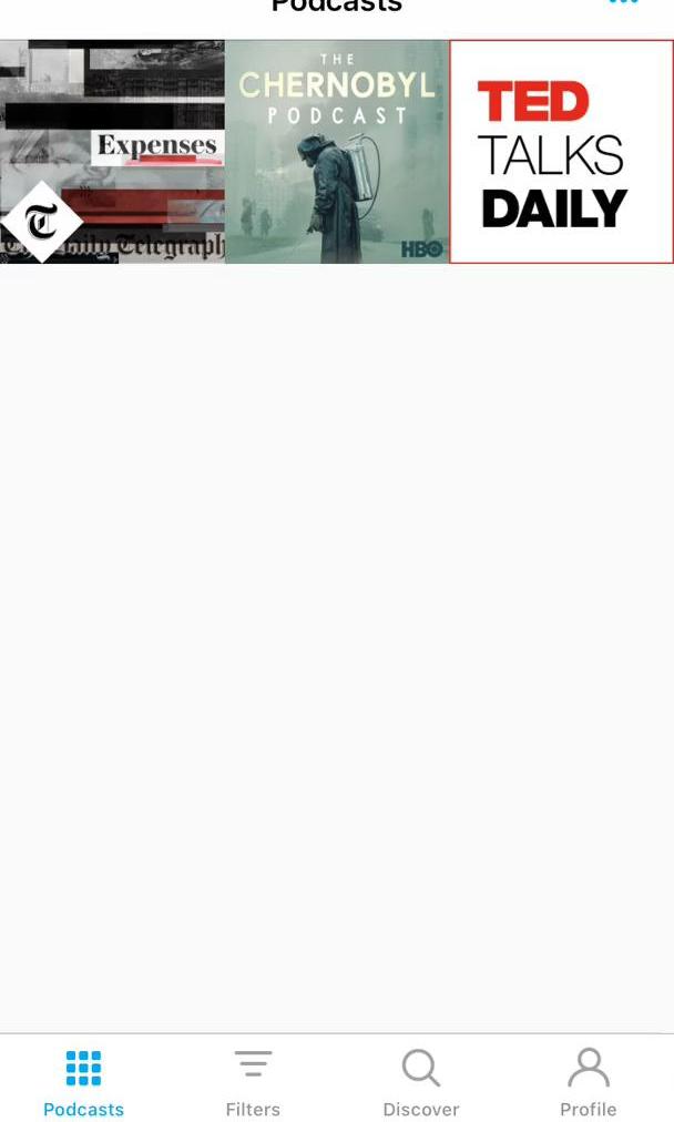 Pocket Casts Home feed screen in the Filtering flow