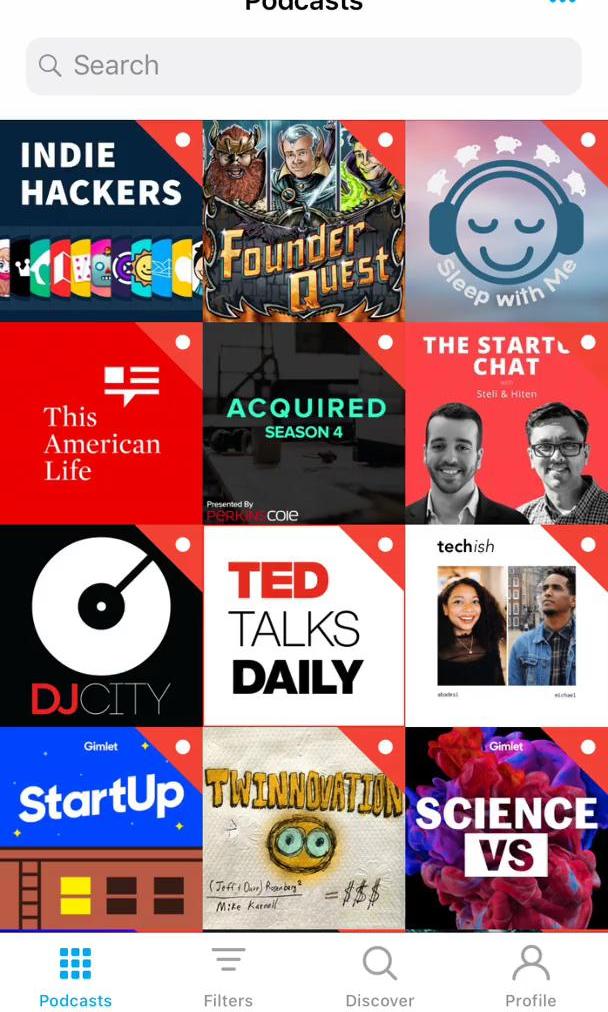 Pocket Casts Home feed screen in the Saving flow