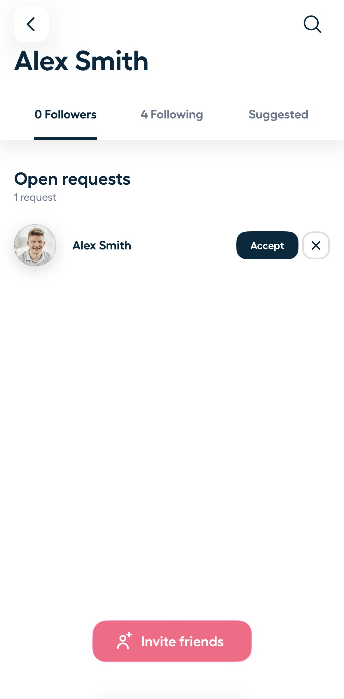 Polarsteps Screen screen in the Accepting a follow request flow
