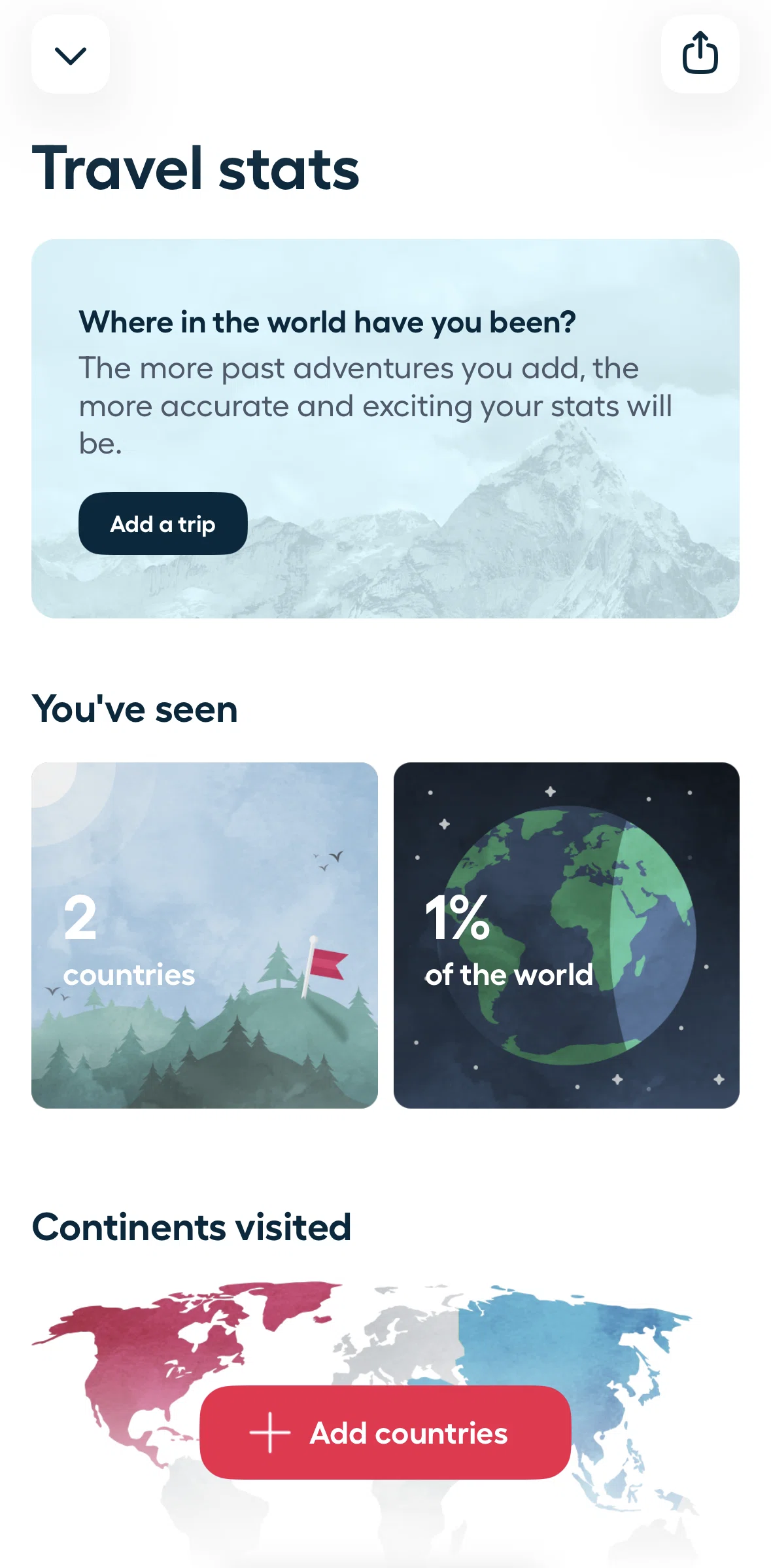 Polarsteps Screen screen in the Downloading an image (travel stats) flow