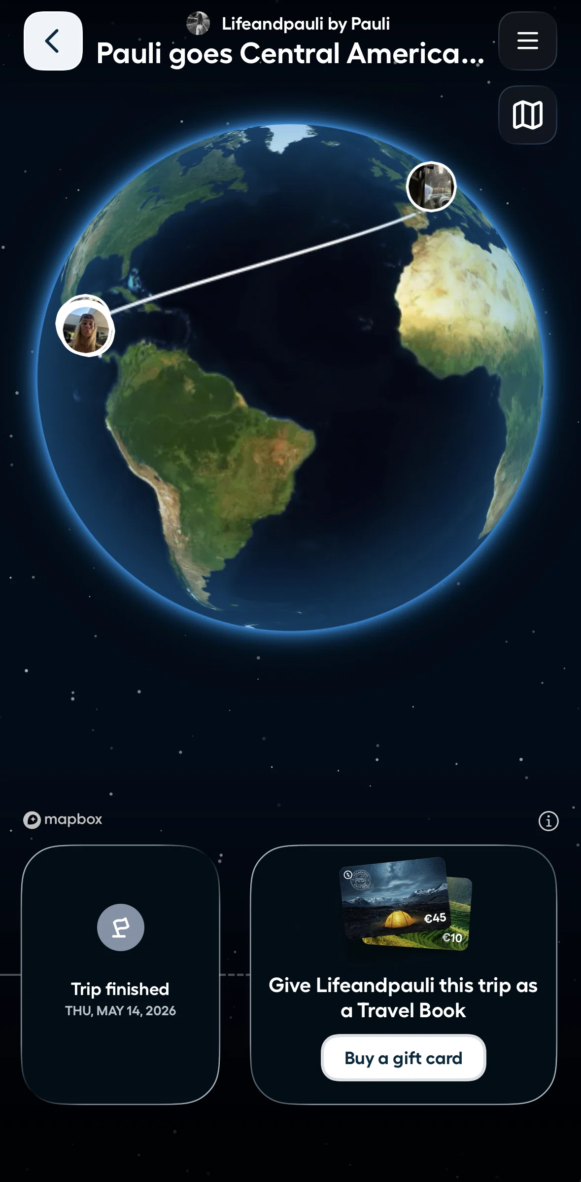Polarsteps Screen screen in the Gift flow