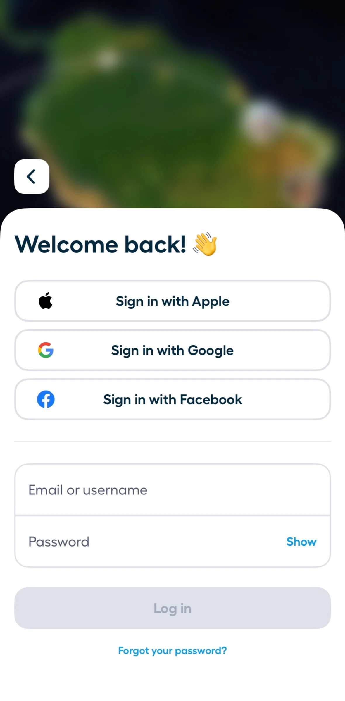 Polarsteps Screen screen in the Sending a password reset link flow