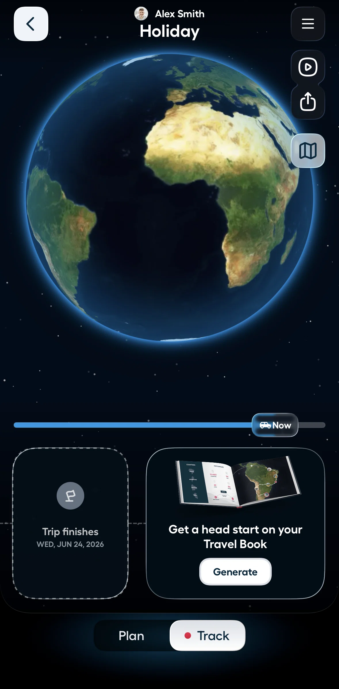 Polarsteps Screen screen in the Trip detail flow