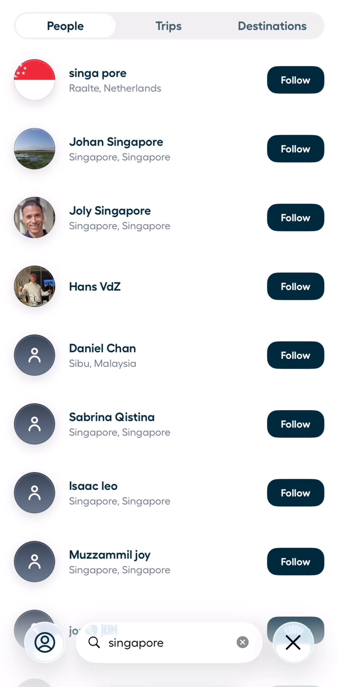 Polarsteps Screen screen in the User profile flow