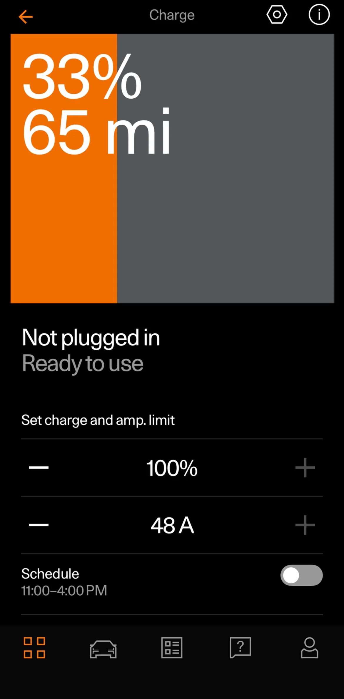 Polestar Screen screen in the Edit charge settings flow