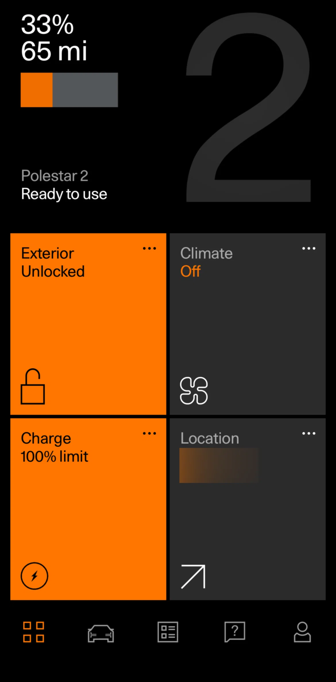Polestar Screen screen in the Support flow