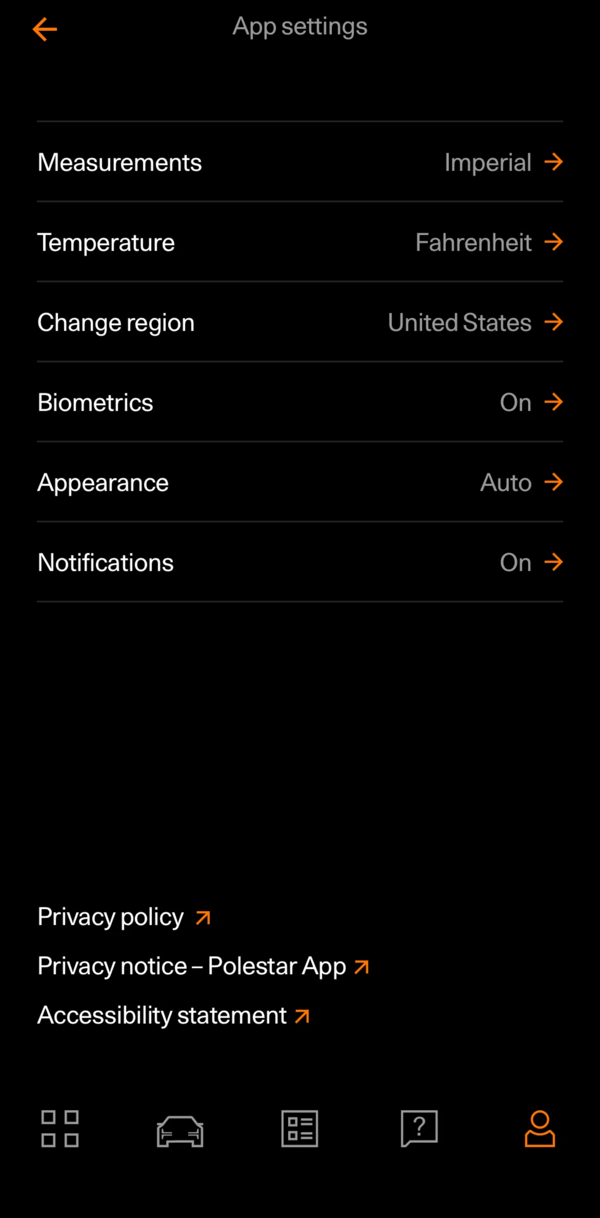 Polestar Screen screen in the Turning on biometrics flow