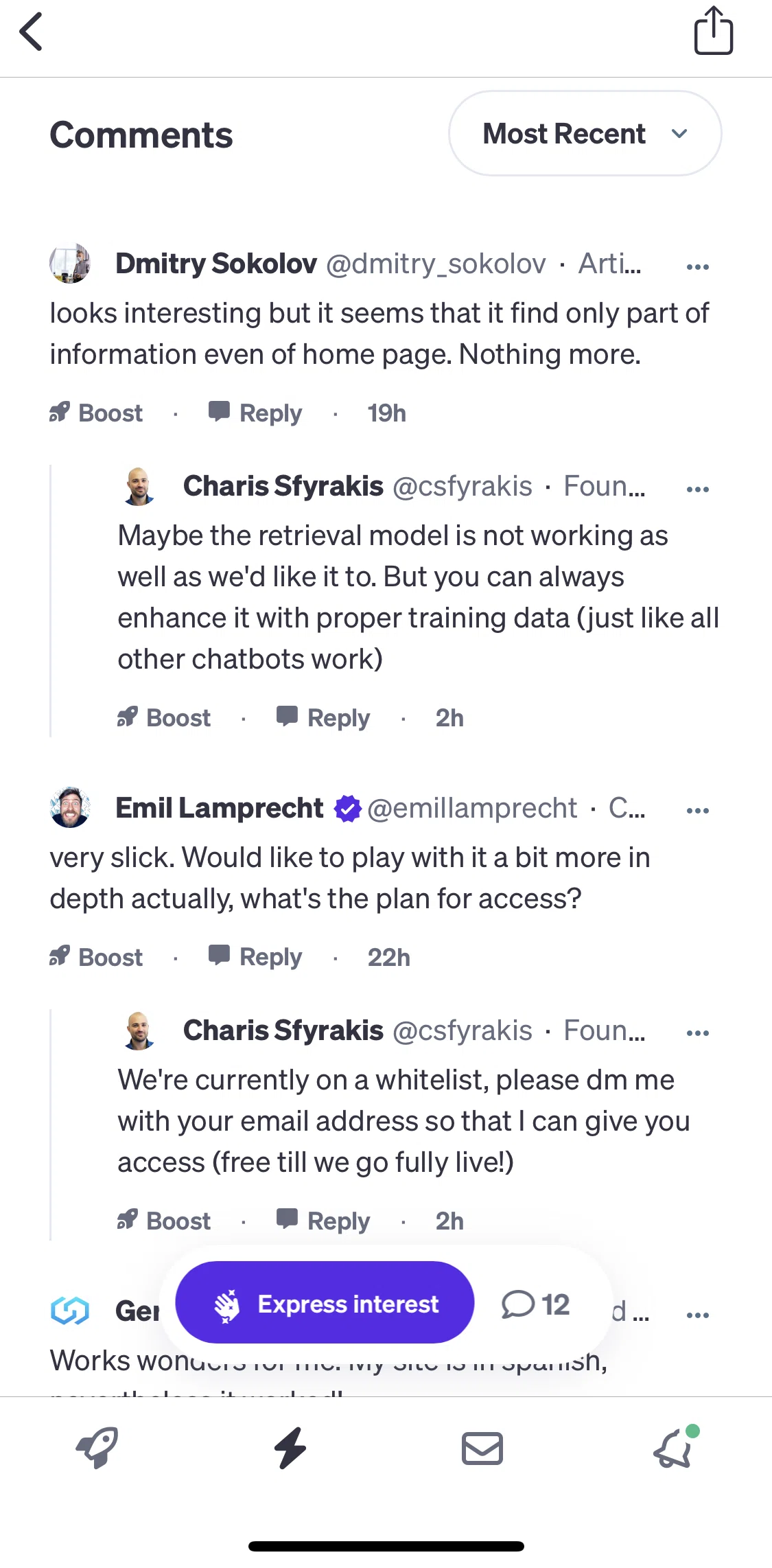 Polywork Screen screen in the Reporting a comment flow
