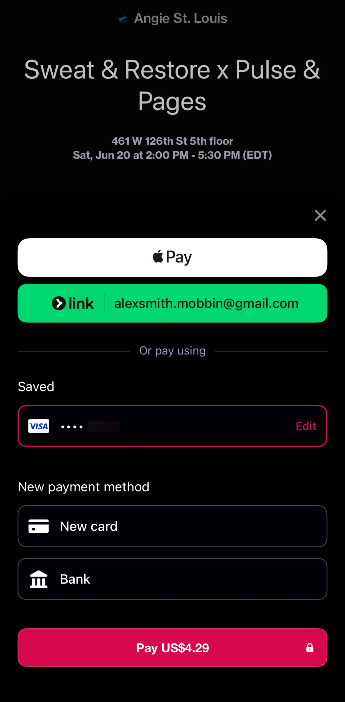 Posh Screen screen in the Adding a new card flow