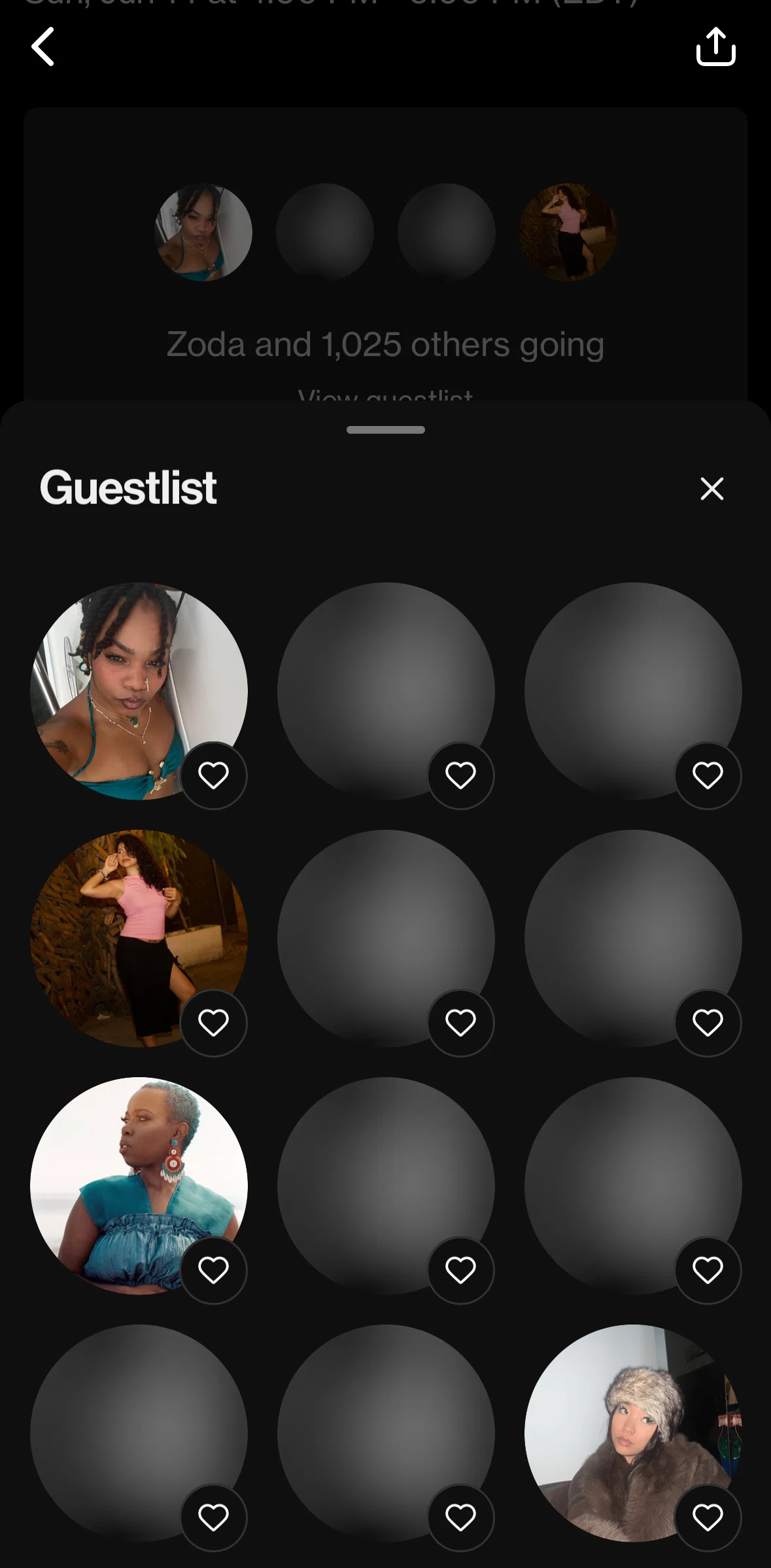 Posh Screen screen in the Liking a guest flow