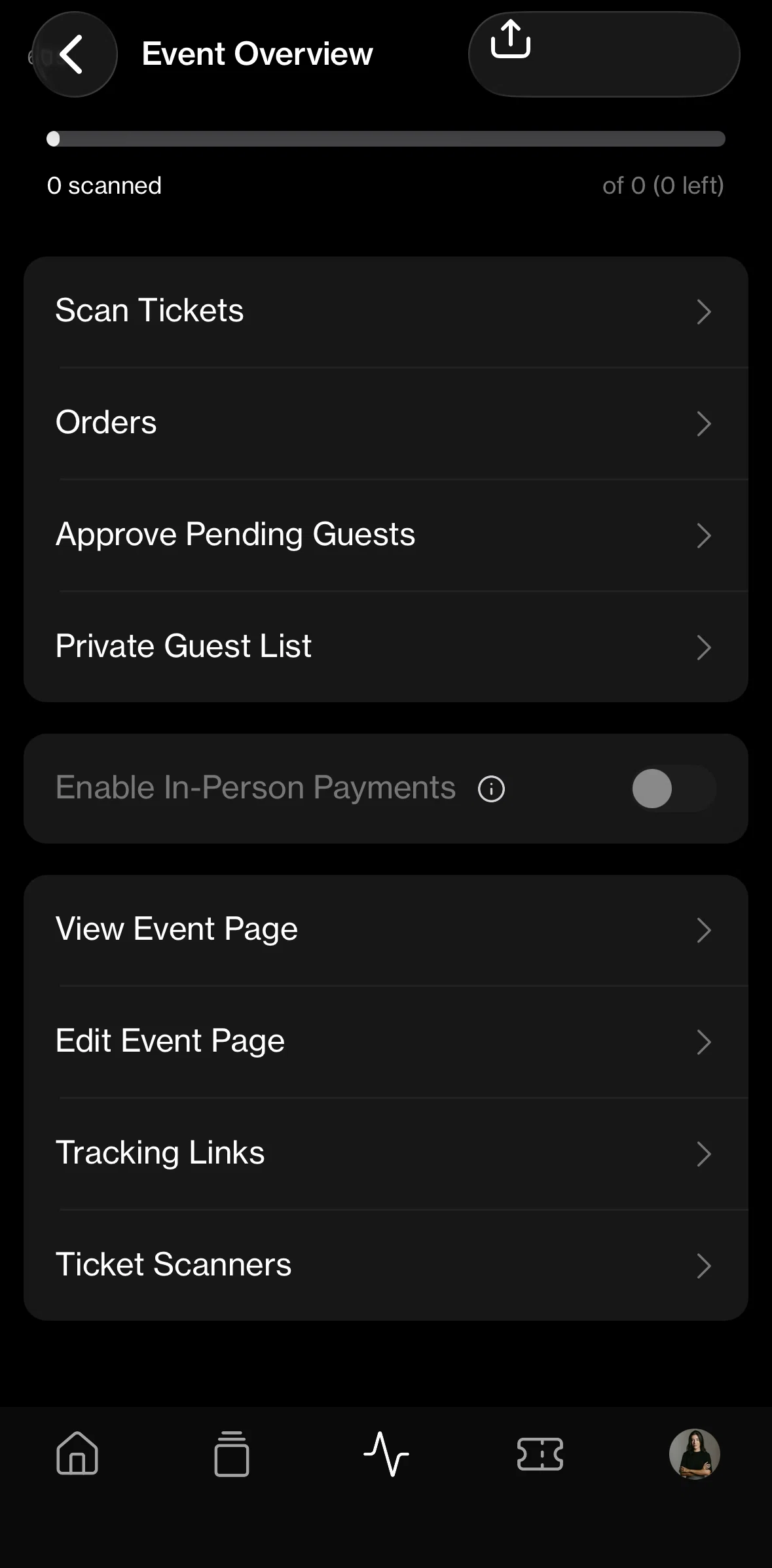 Posh Screen screen in the Orders flow