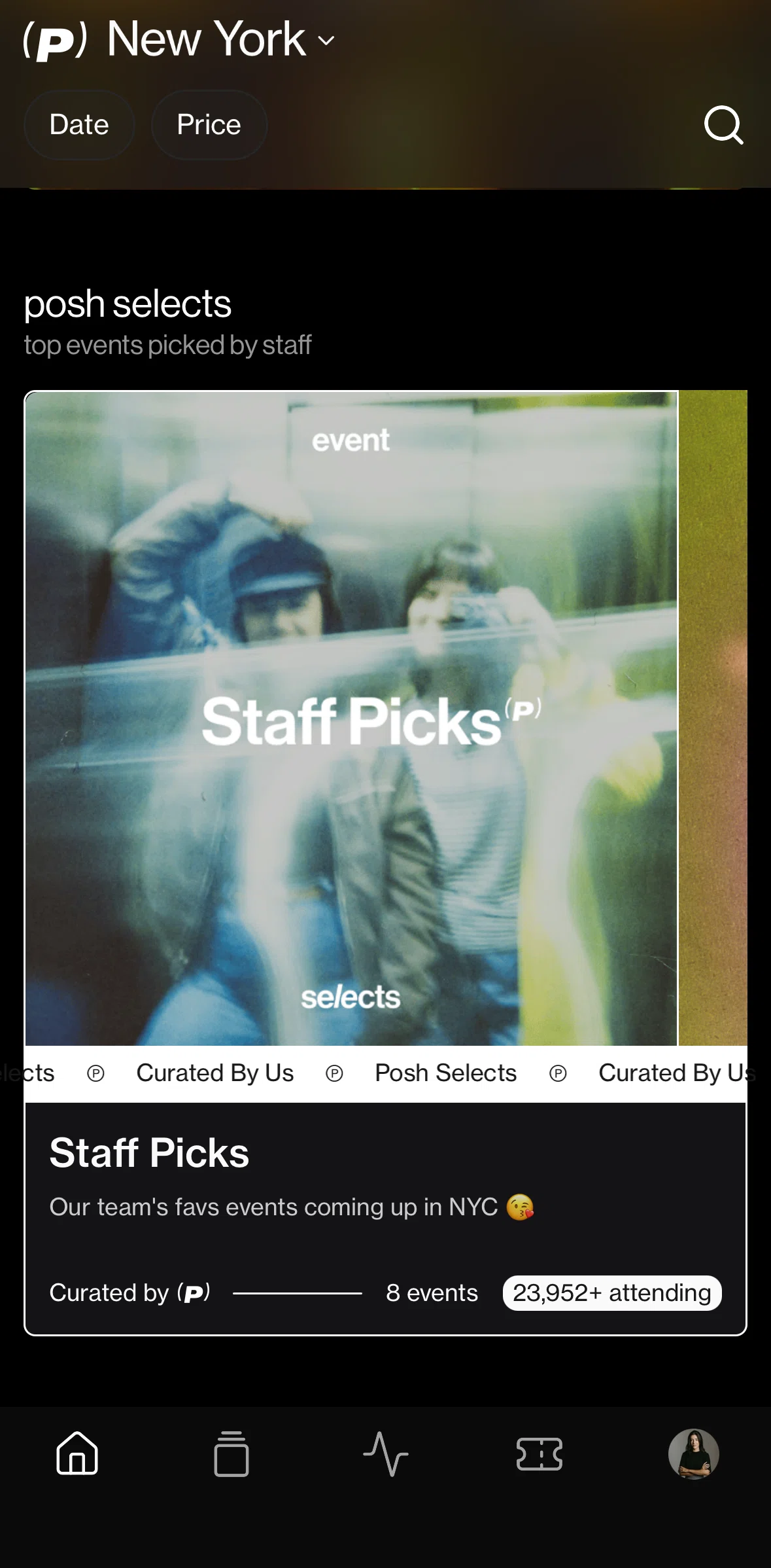 Posh Screen screen in the Posh selects flow