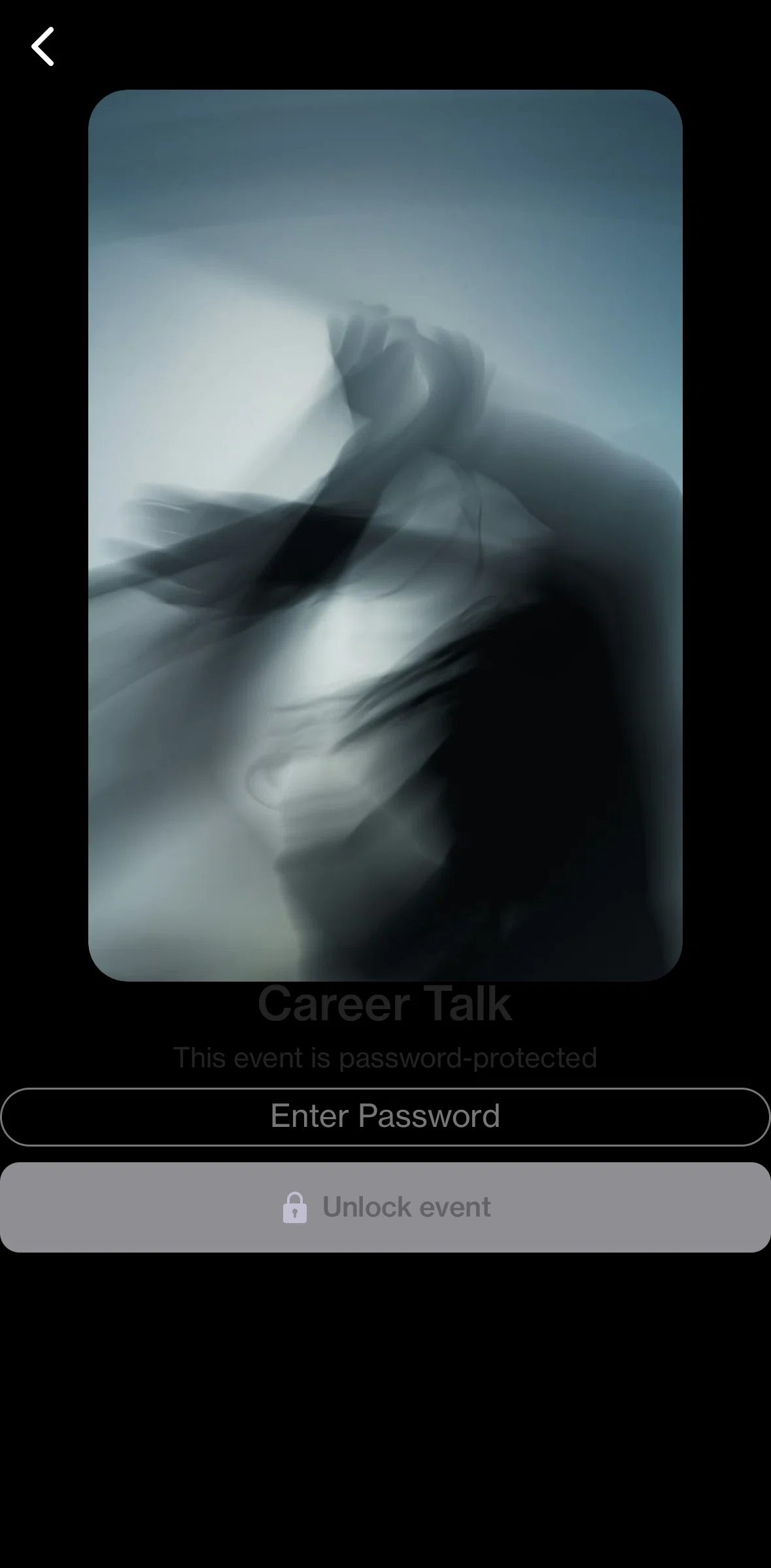 Posh Screen screen in the Unlocking an event flow