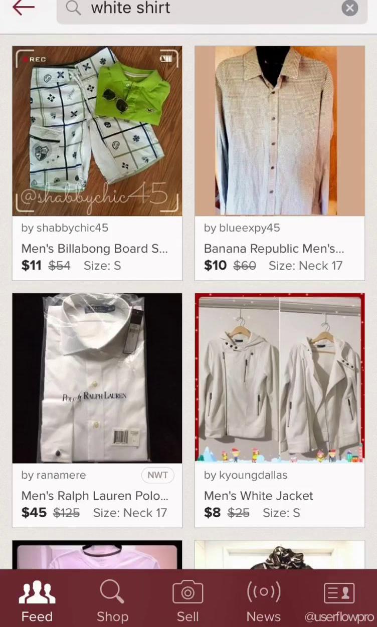 Poshmark Screen screen in the Listing A Product flow