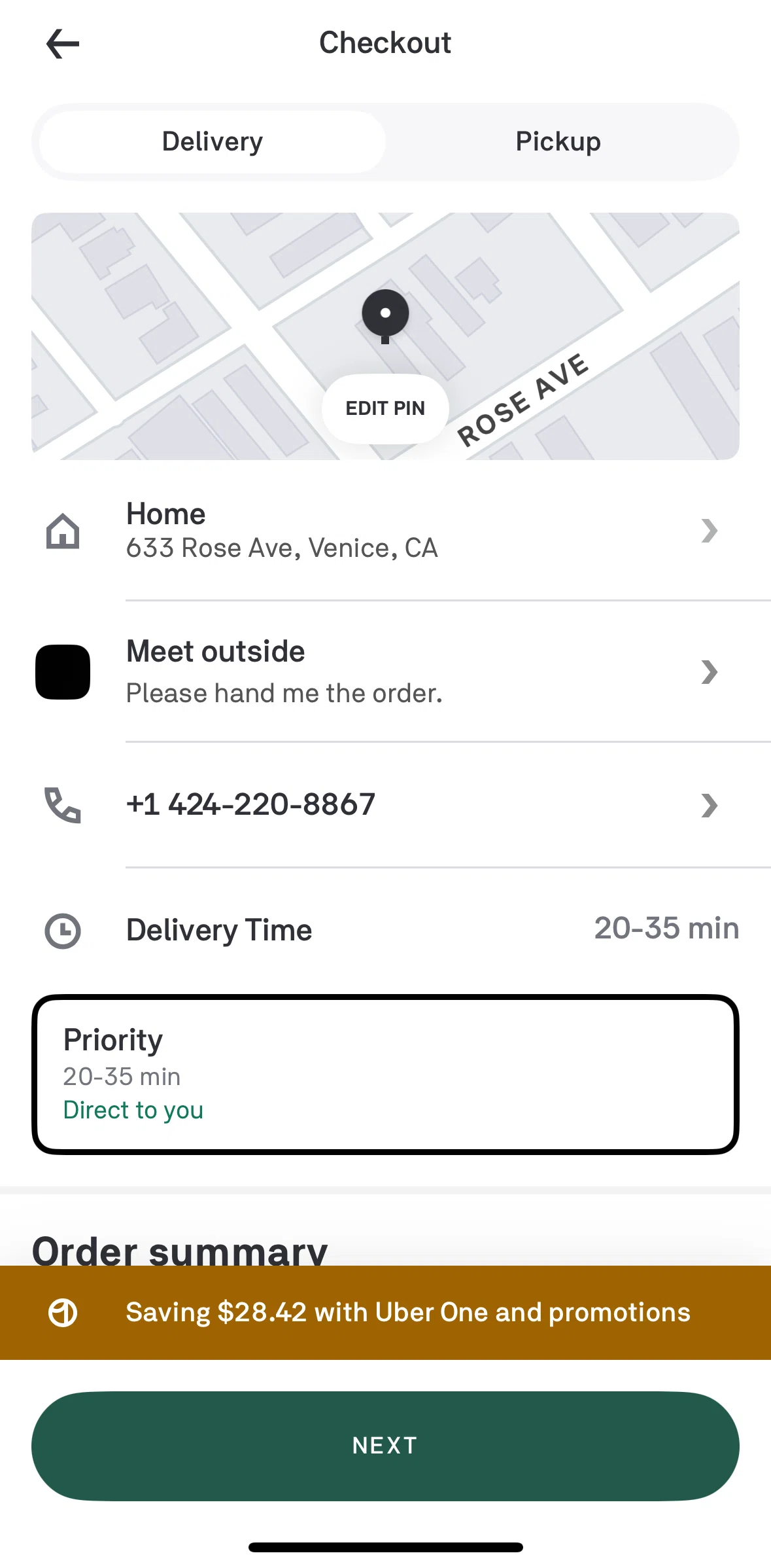 Postmates Screen screen in the Adding a promotion flow