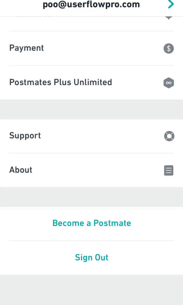 Postmates Screen screen in the Driver Signup flow
