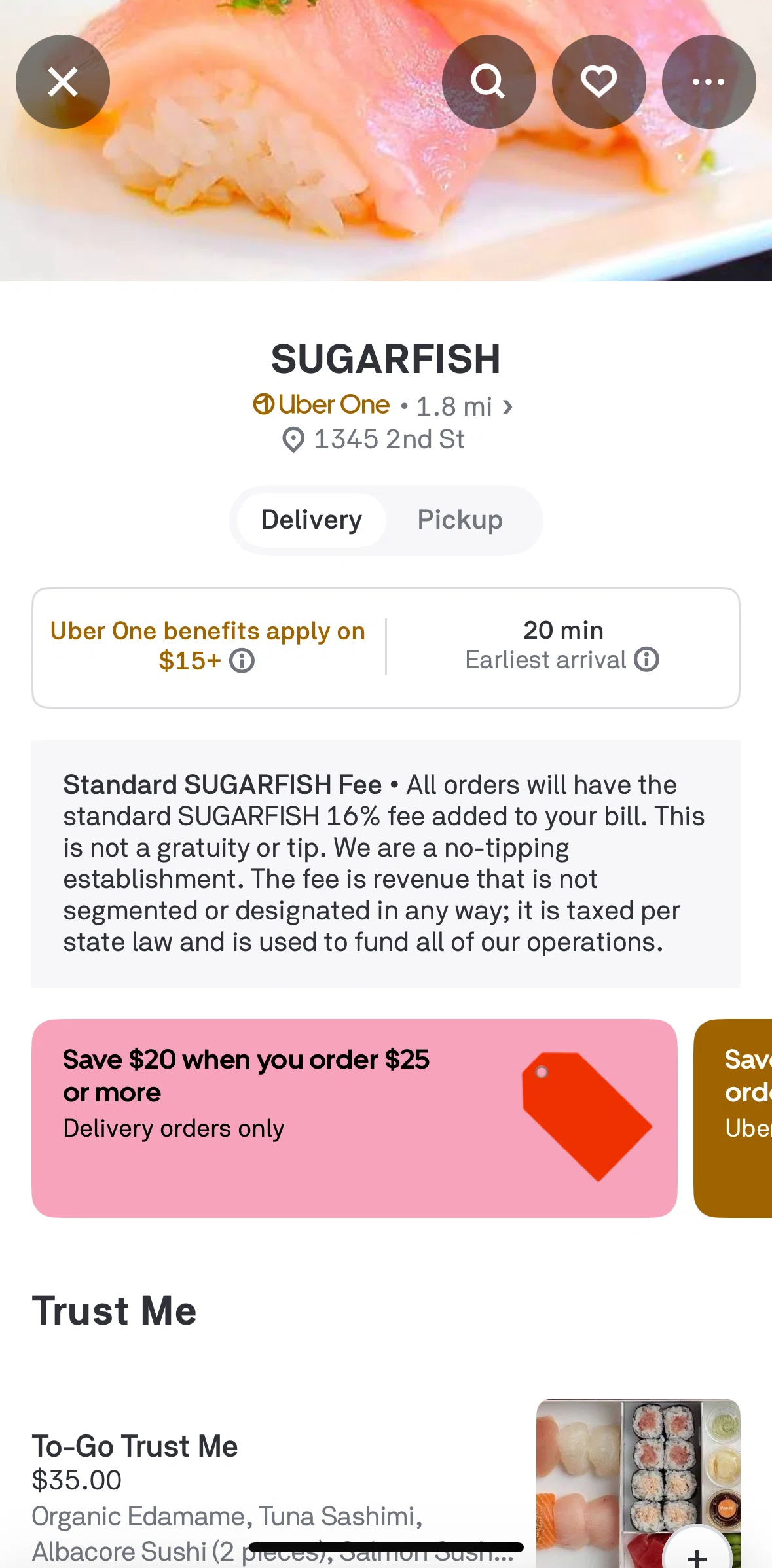 Postmates Screen screen in the Store information flow