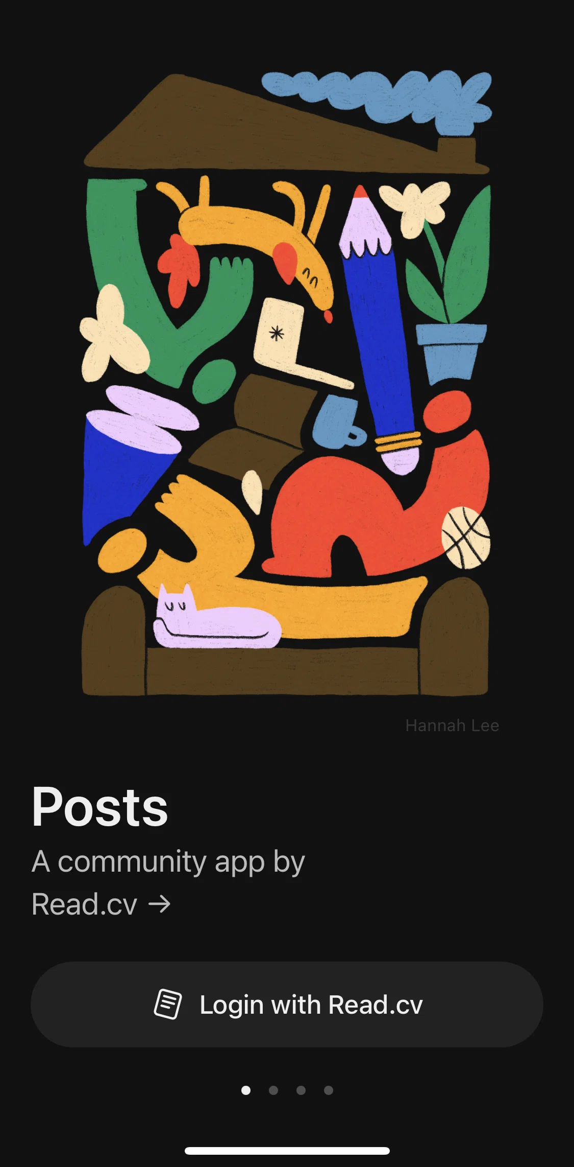 Posts Screen screen in the Logging in flow
