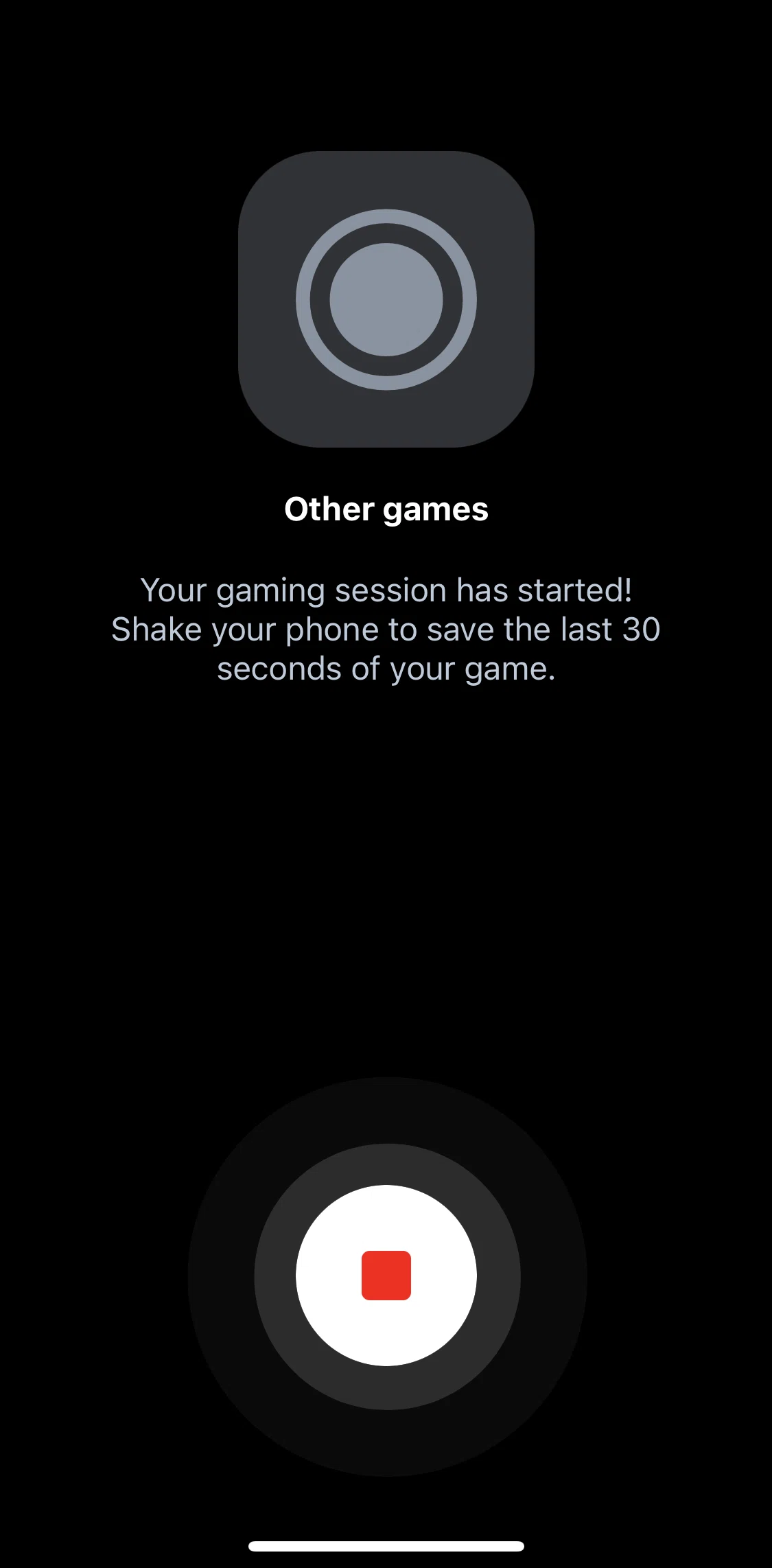 Powder Screen screen in the Recording a video to camera roll flow