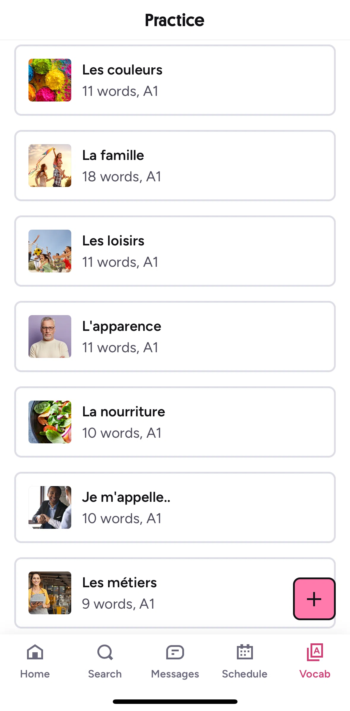 Preply Screen screen in the Adding words from collection flow