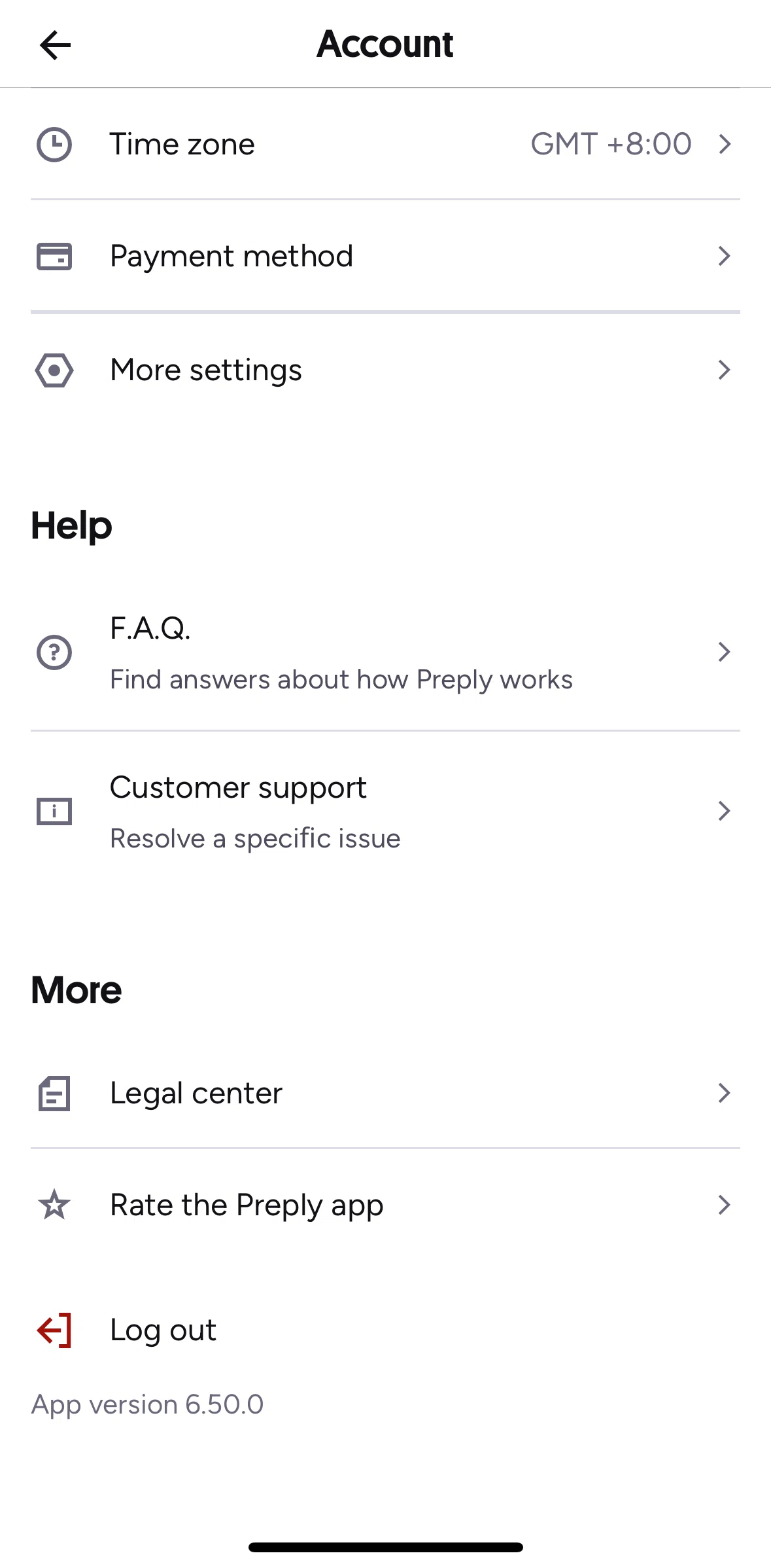 Preply Screen screen in the Logging out flow