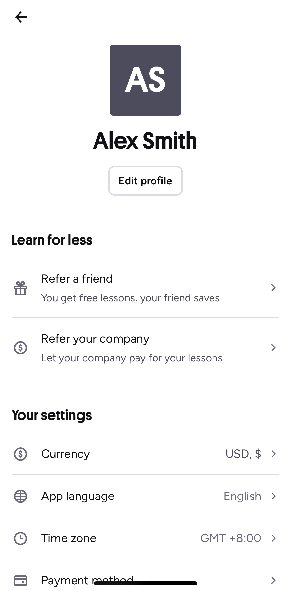 Preply Screen screen in the Refer a friend flow
