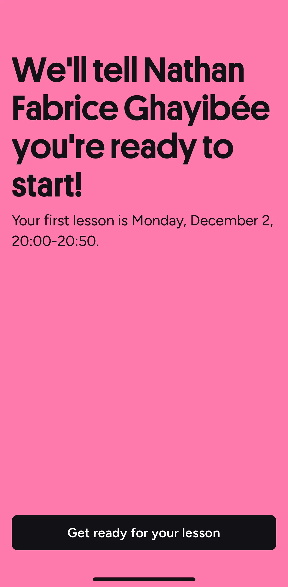 Preply Screen screen in the Sharing learning needs flow