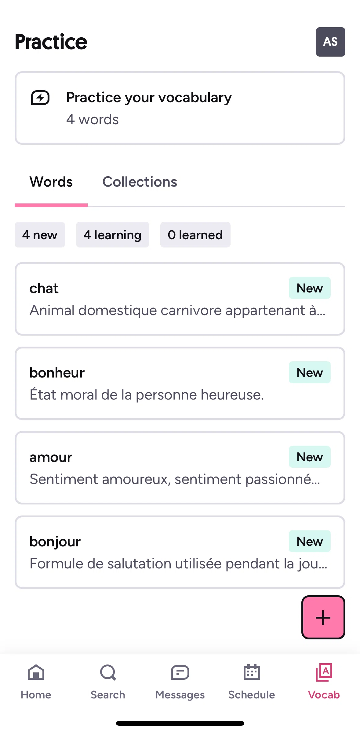 Preply Screen screen in the Word dictionary flow