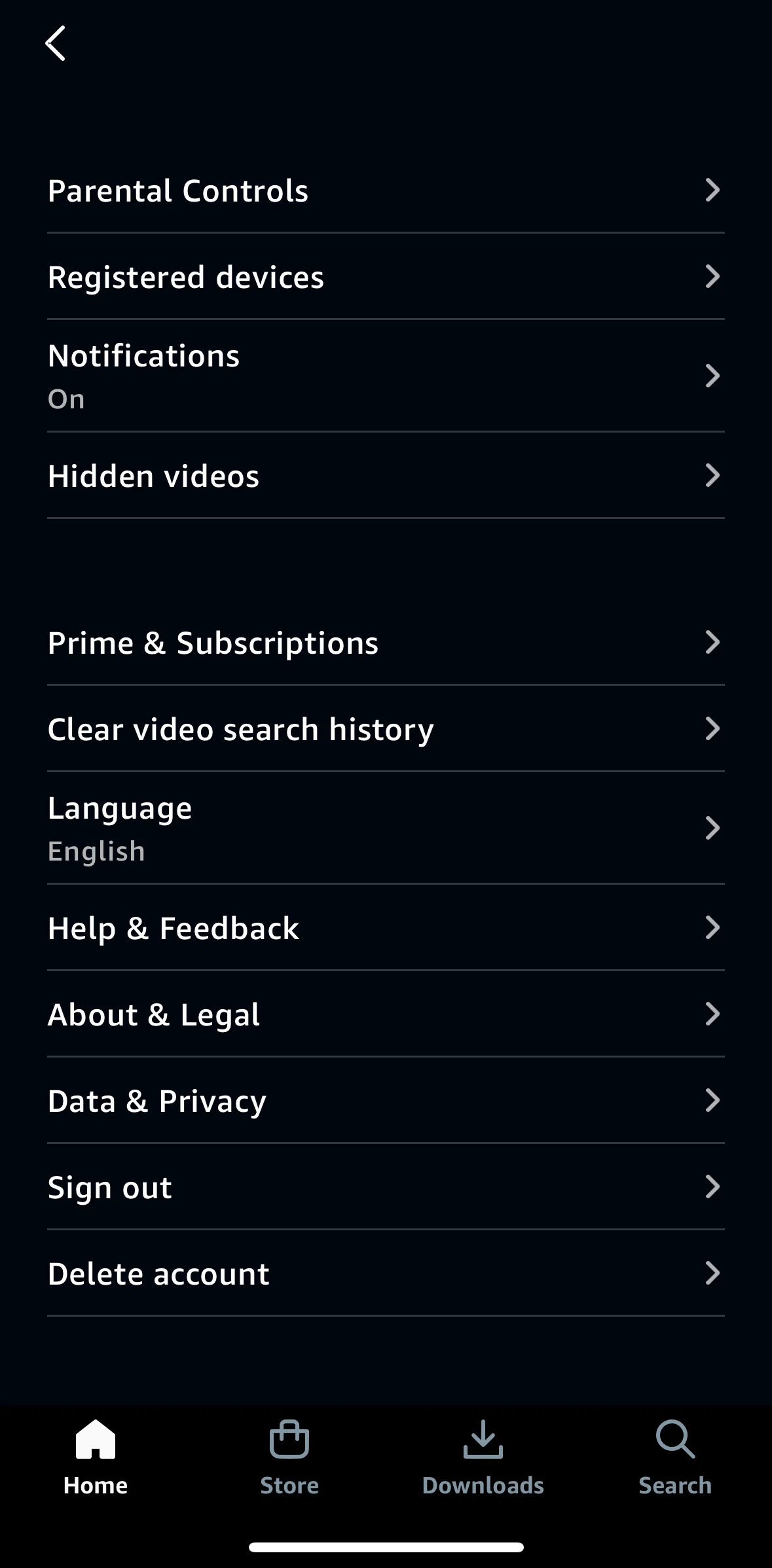 Prime Video Screen screen in the Logging out flow