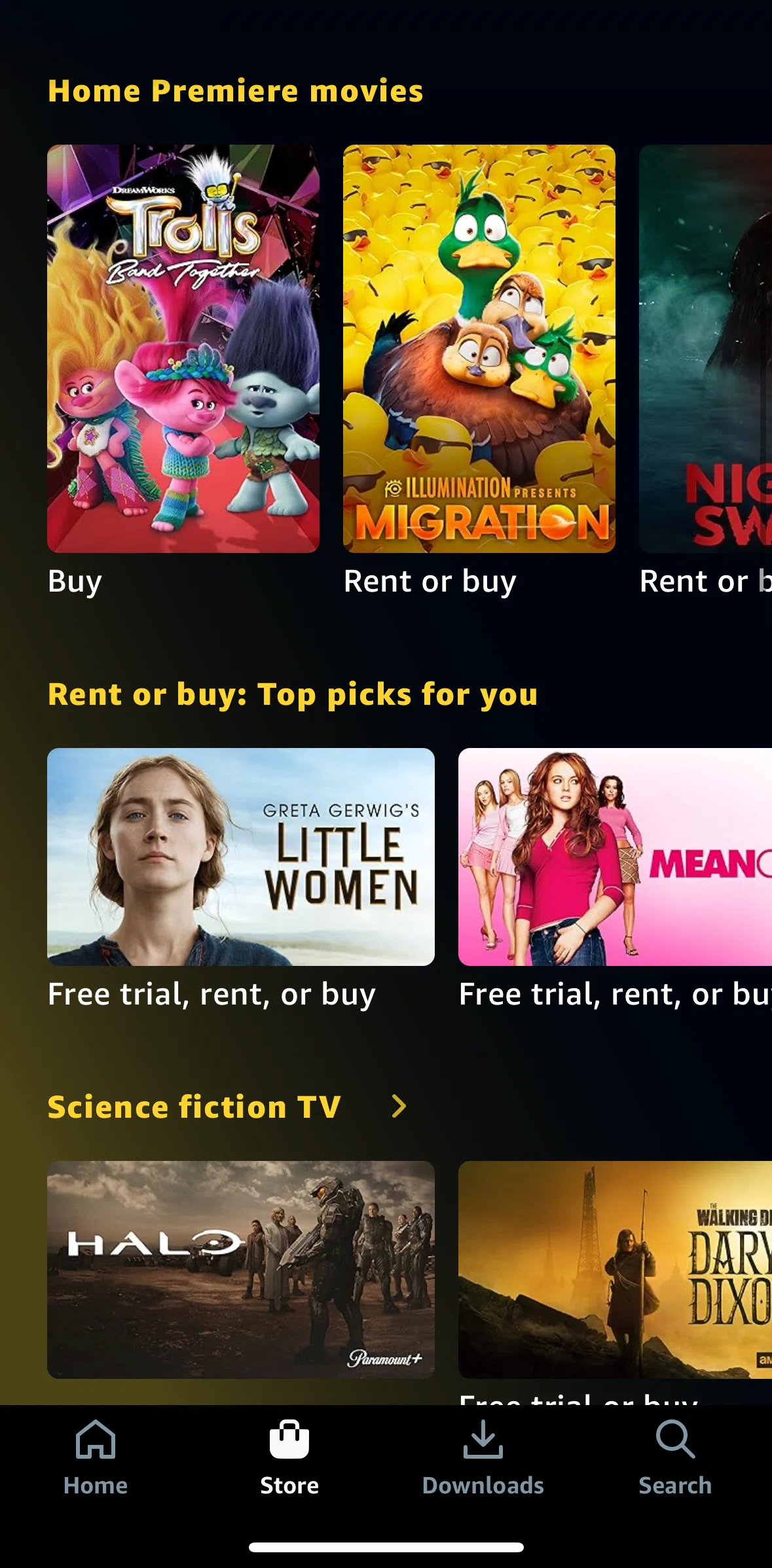 Prime Video Screen screen in the Renting a movie flow