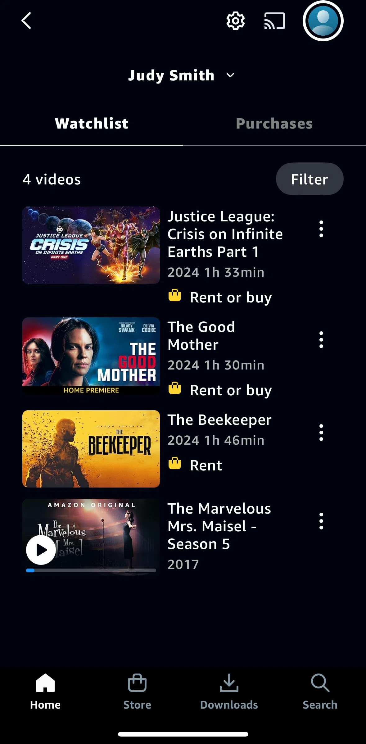 Prime Video Screen screen in the Settings flow
