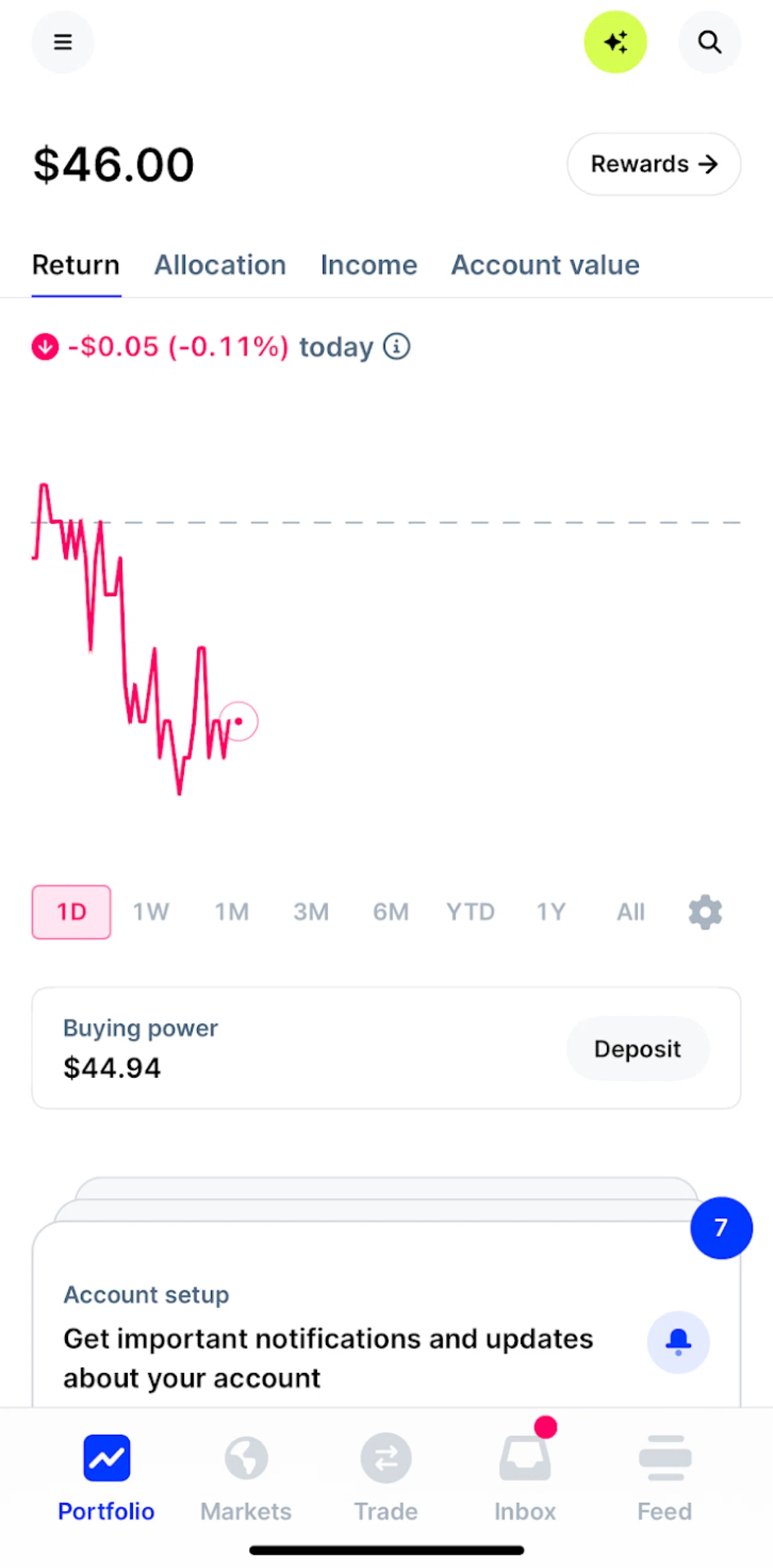 Public Screen screen in the Income flow