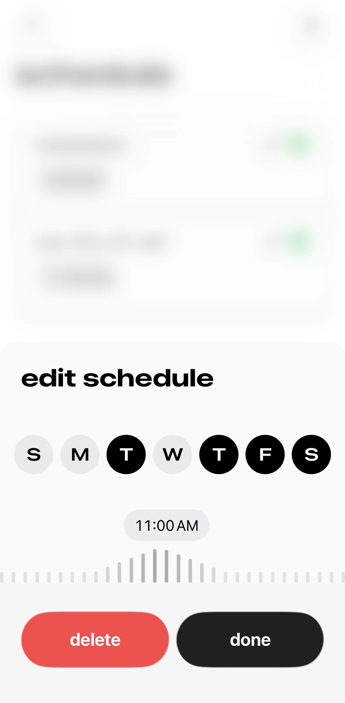 pushr Screen screen in the Deleting a reminder flow