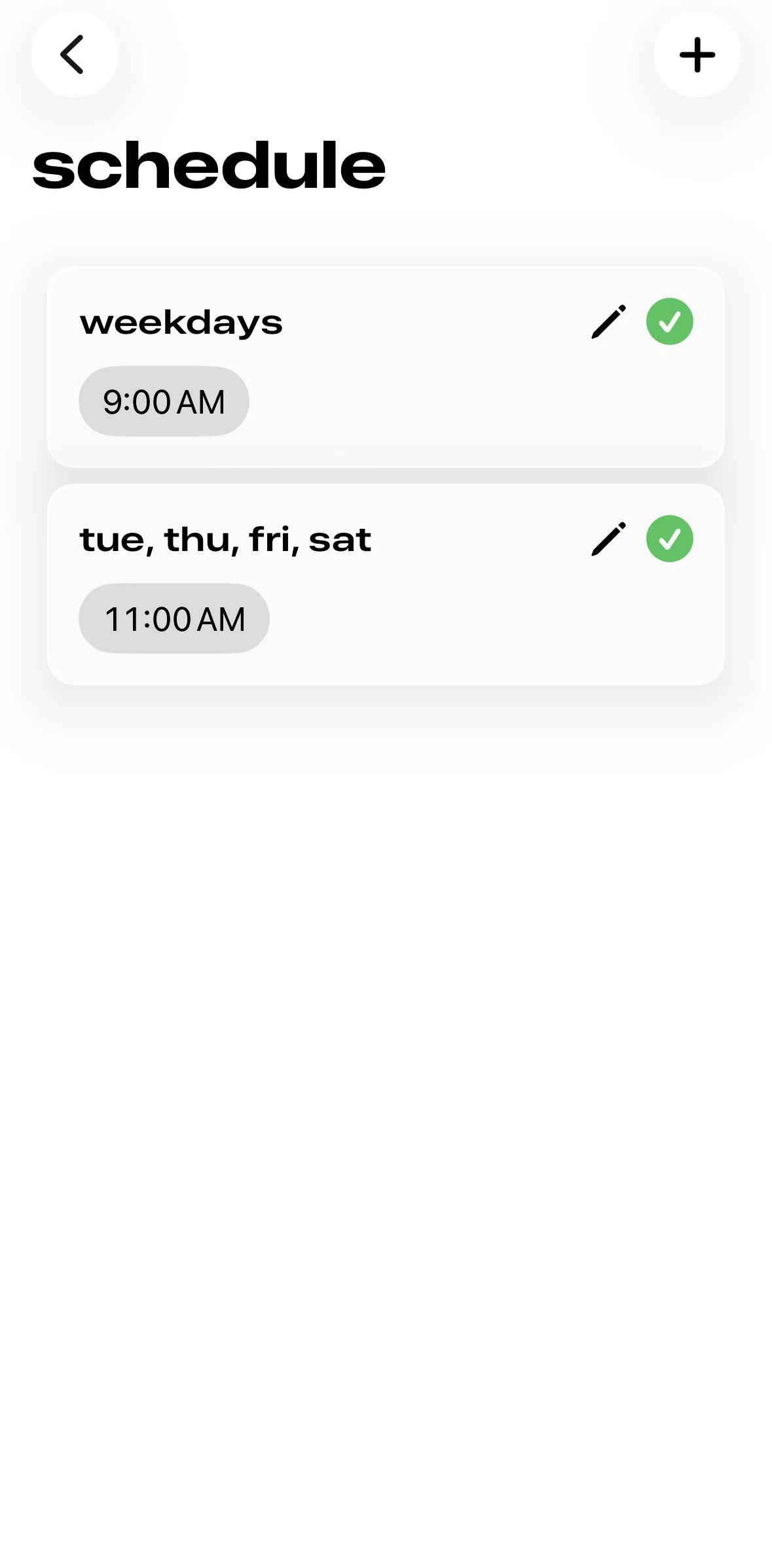 pushr Screen screen in the Editing a reminder flow