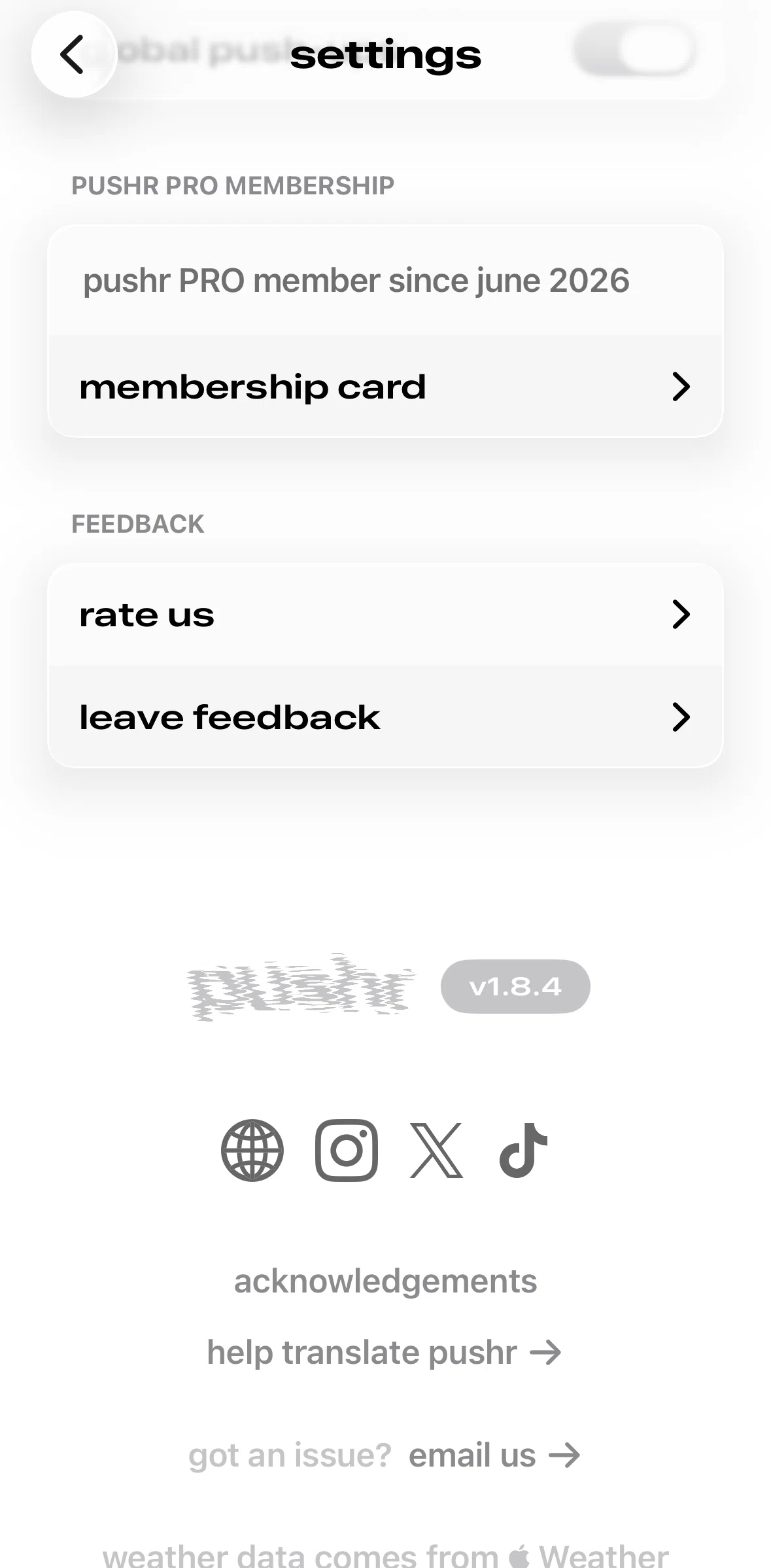 pushr Screen screen in the Membership card flow