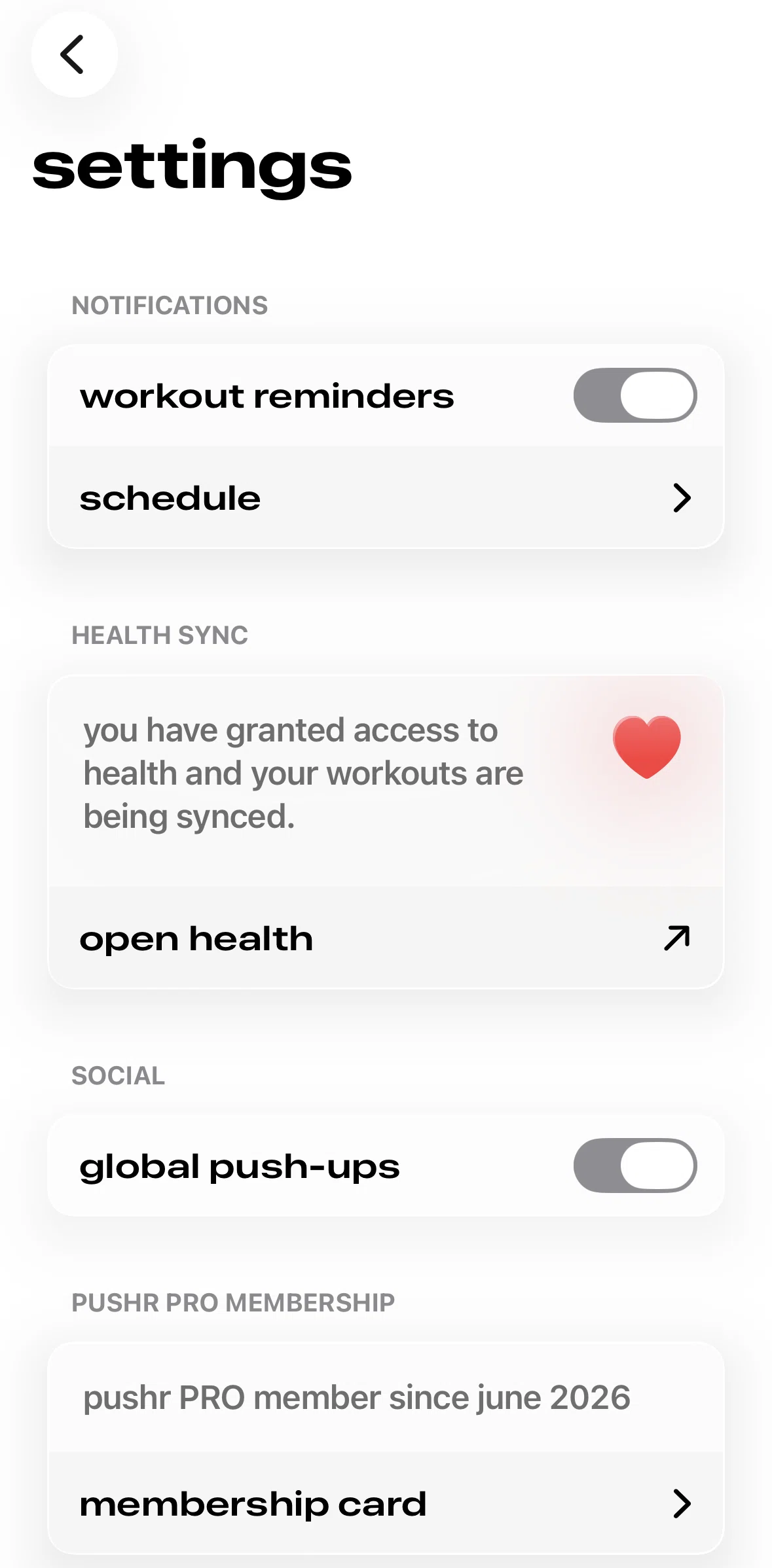 pushr Screen screen in the Scheduled reminders flow