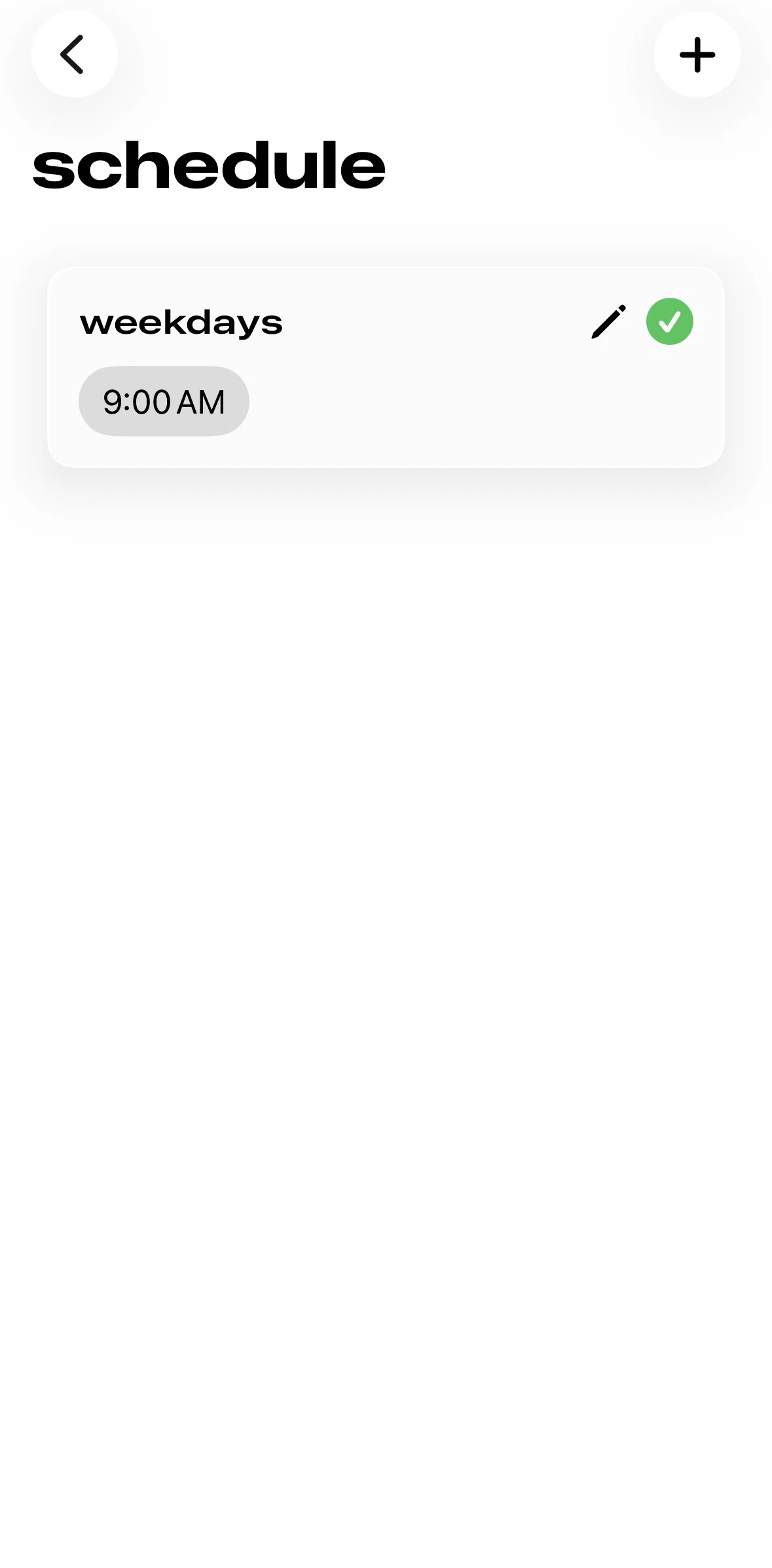 pushr Screen screen in the Scheduling a reminder flow