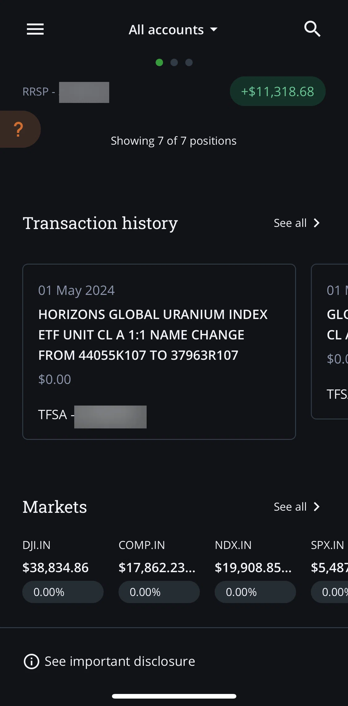 QuestMobile Screen screen in the Transaction history flow