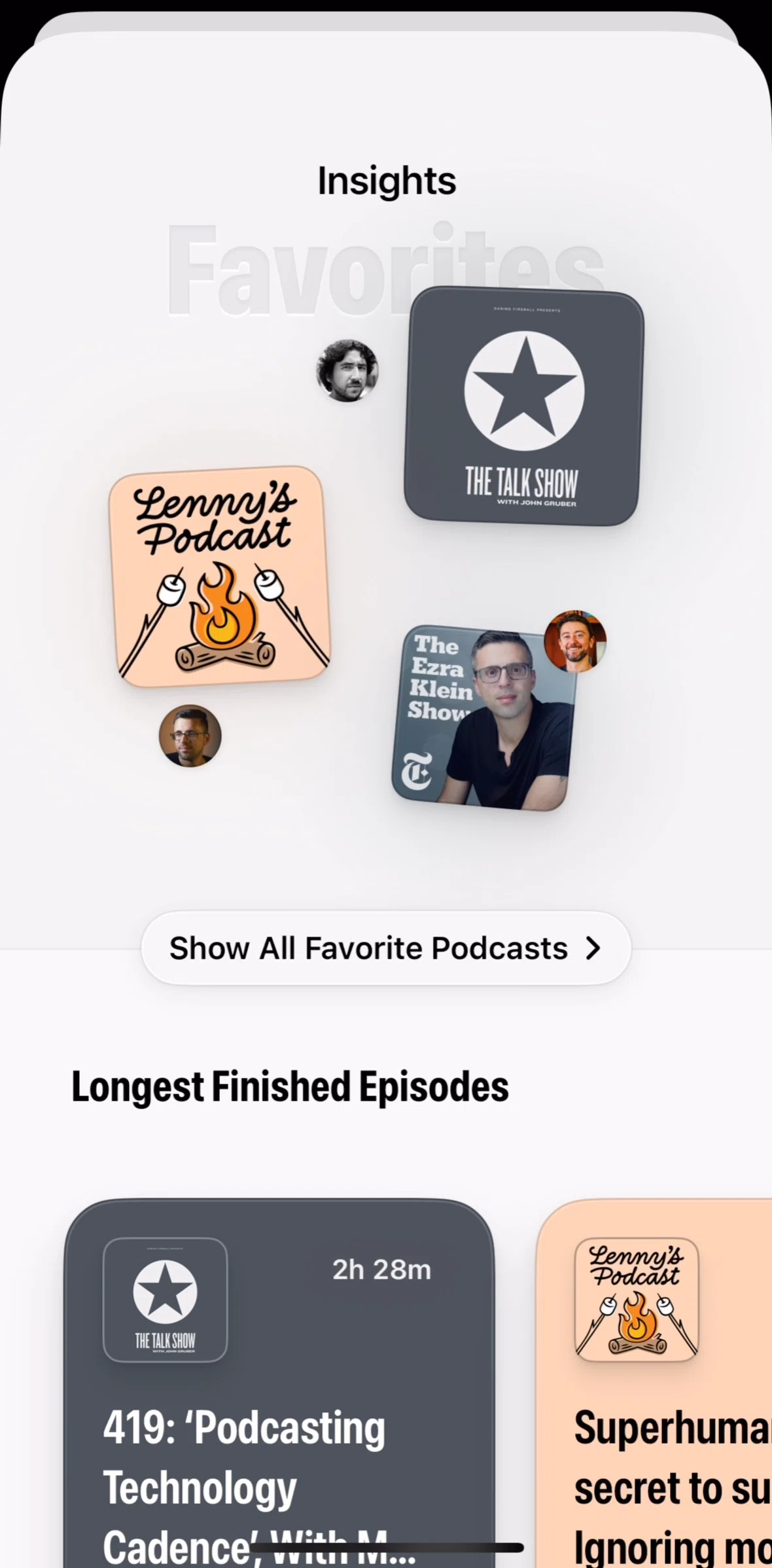 Queue Screen screen in the Top podcasts flow