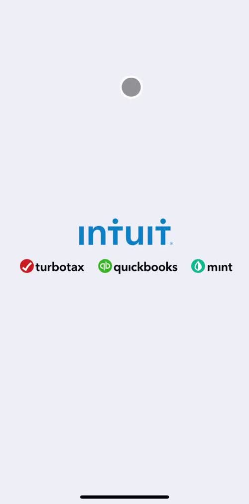Quickbooks Splash screen screen in the Onboarding flow