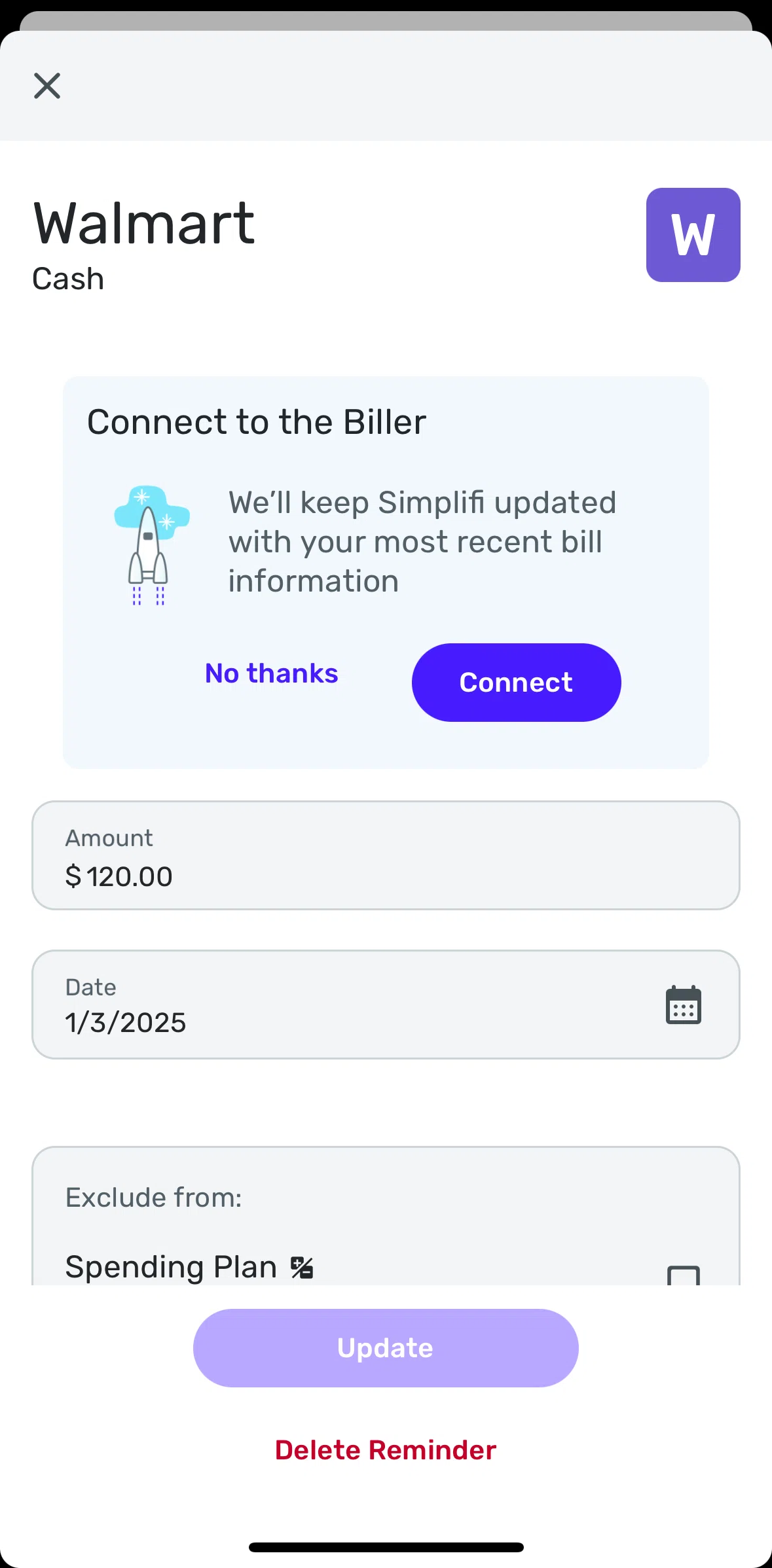 Quicken Screen screen in the Deleting a transaction flow