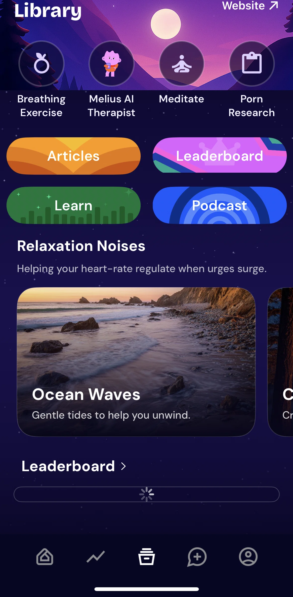 QUITTR Screen screen in the Listening to a podcast flow