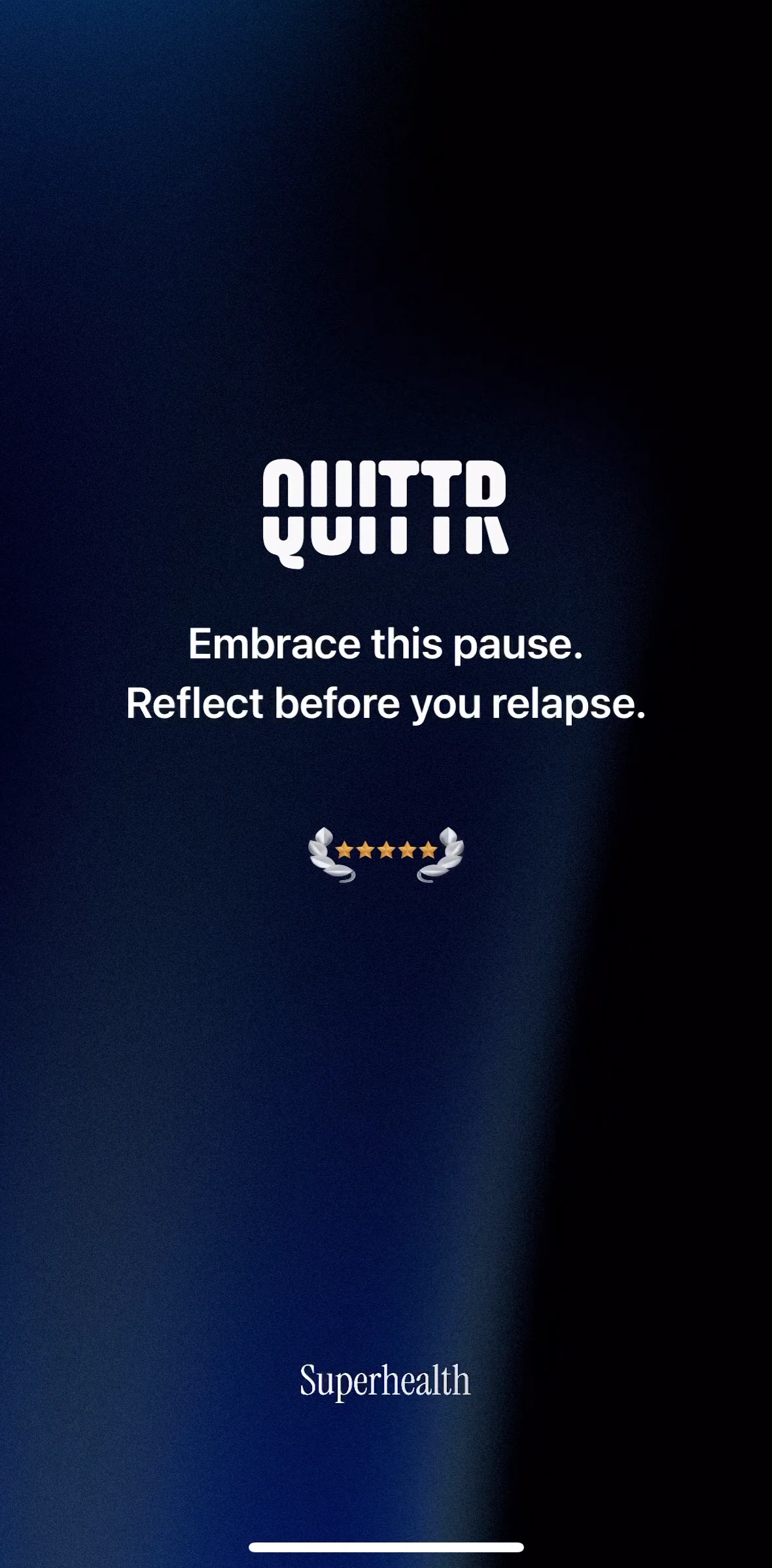 QUITTR Screen screen in the Onboarding flow