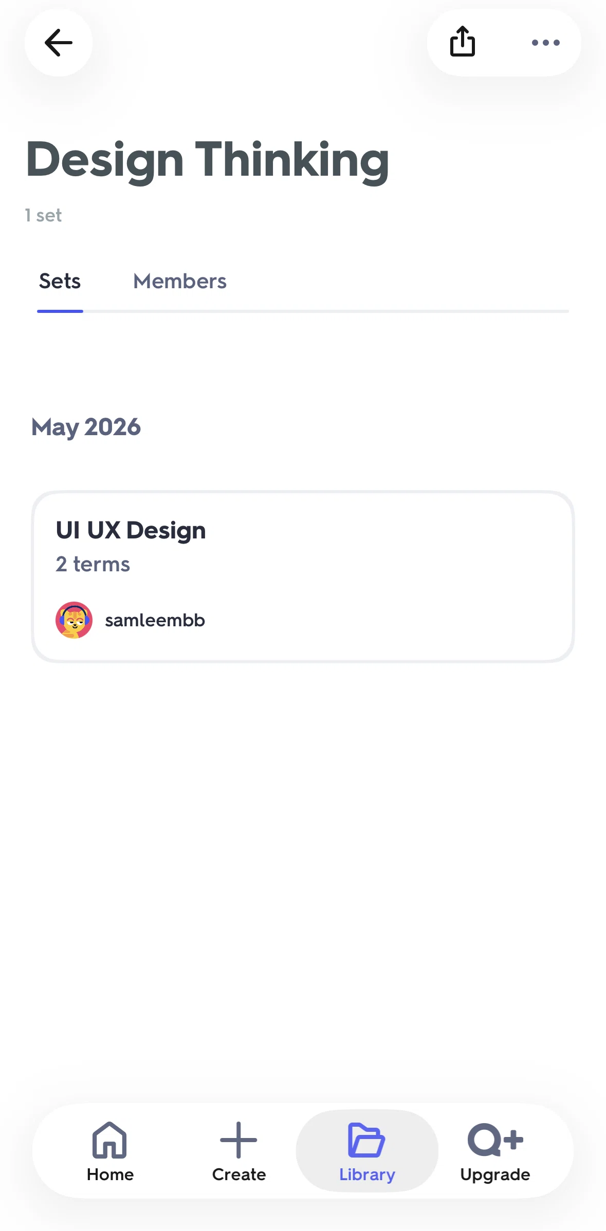 Quizlet Screen screen in the Adding a folder flow